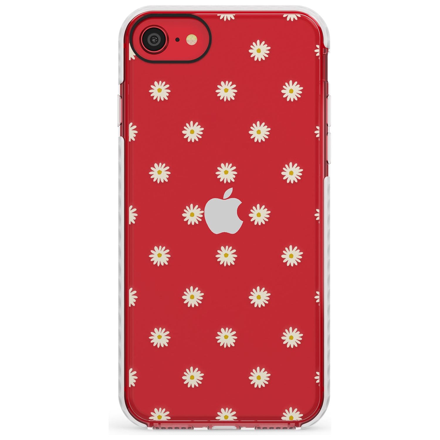 Daisy Pattern - Clear Cute Floral Design Slim TPU Phone Case for iPhone SE 8 7 Plus