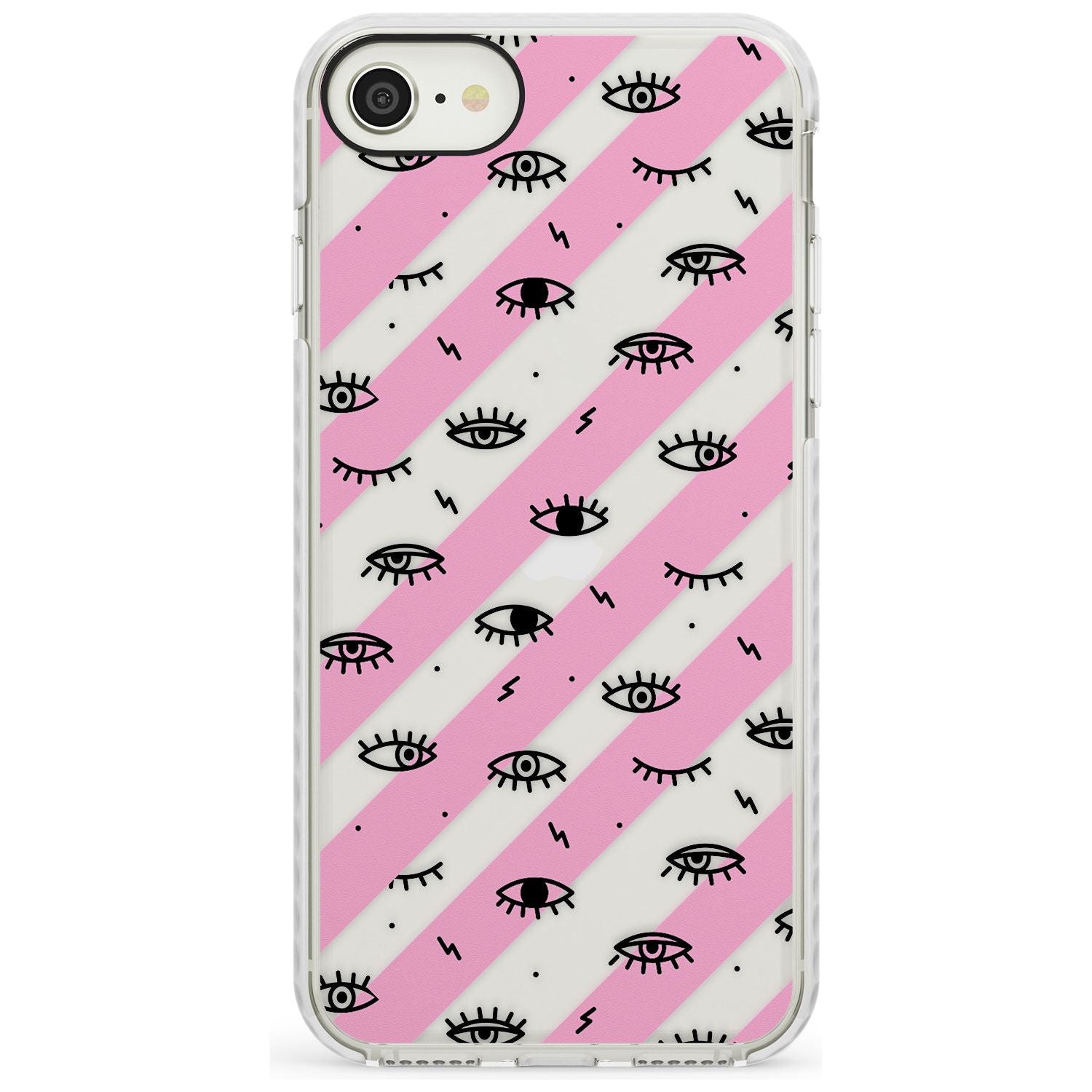 Pink Stripe Eyes iPhone Case Impact Case Phone Case - Case Warehouse
