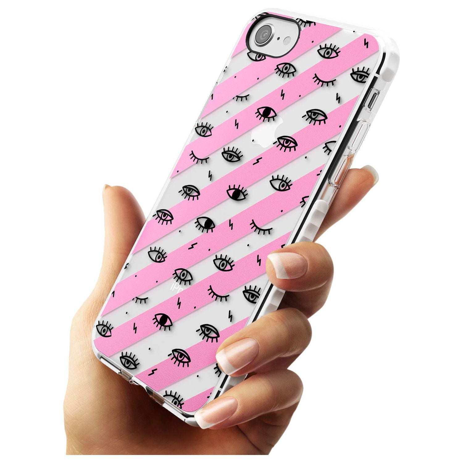 Pink Stripe Eyes iPhone Case Phone Case - Case Warehouse