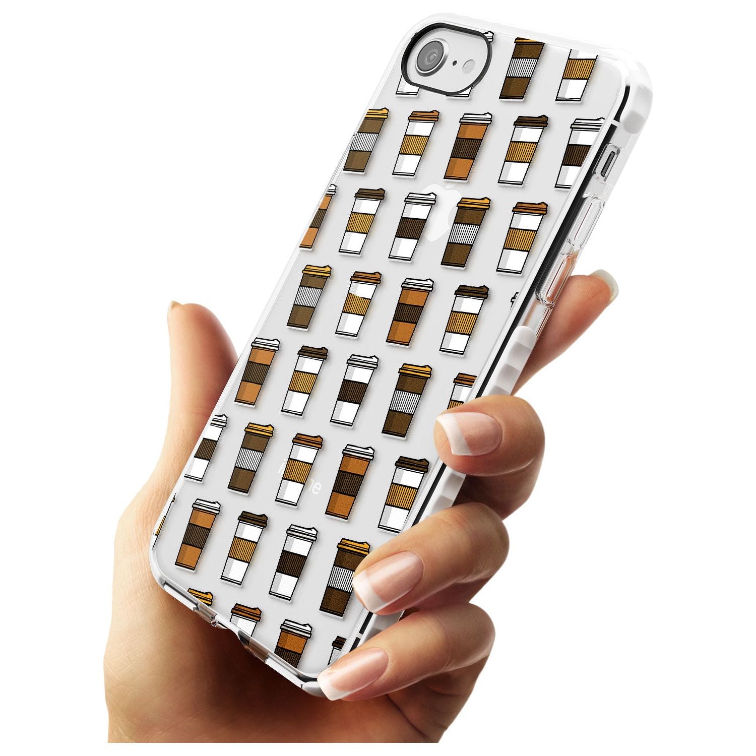 Coffee Cup Pattern Impact Phone Case for iPhone SE 8 7 Plus