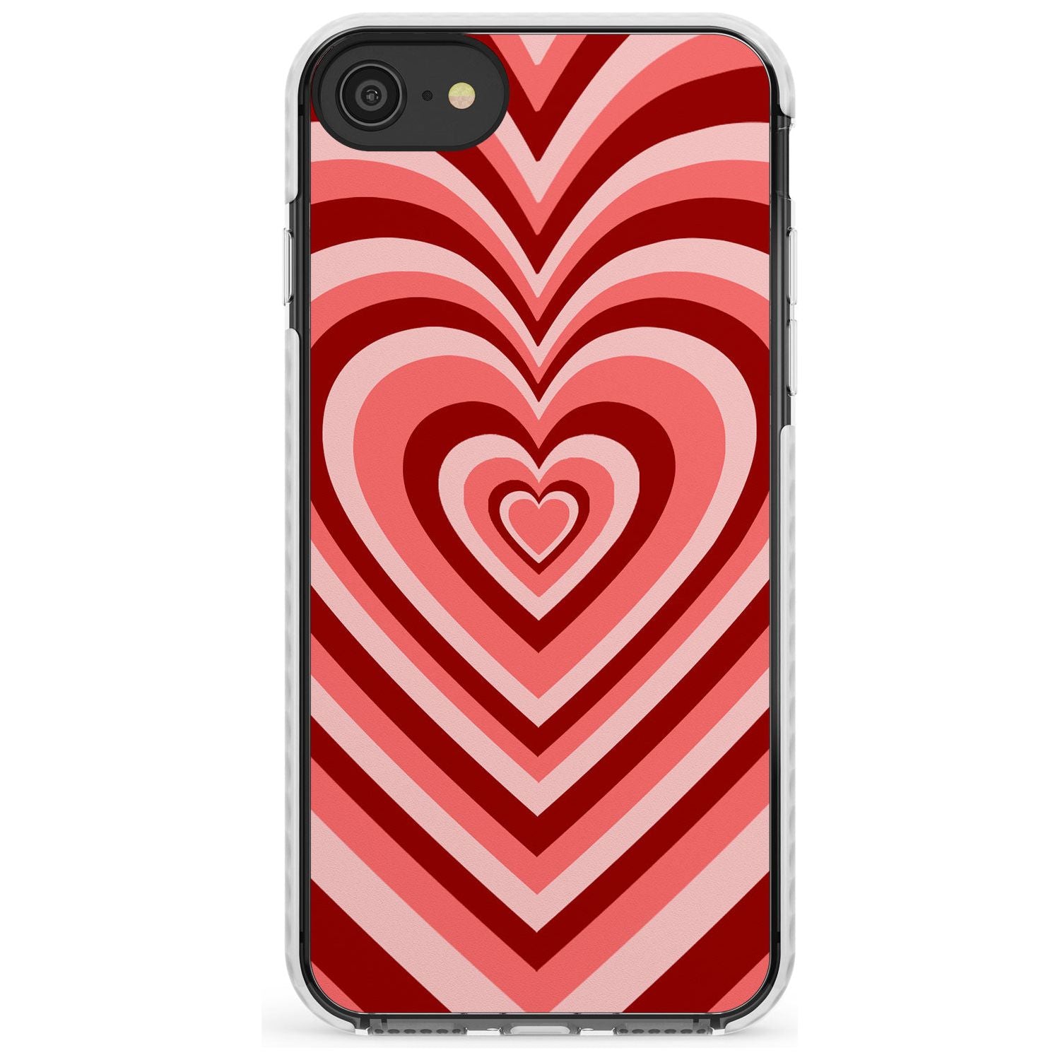 Red Heart Illusion Impact Phone Case for iPhone SE 8 7 Plus