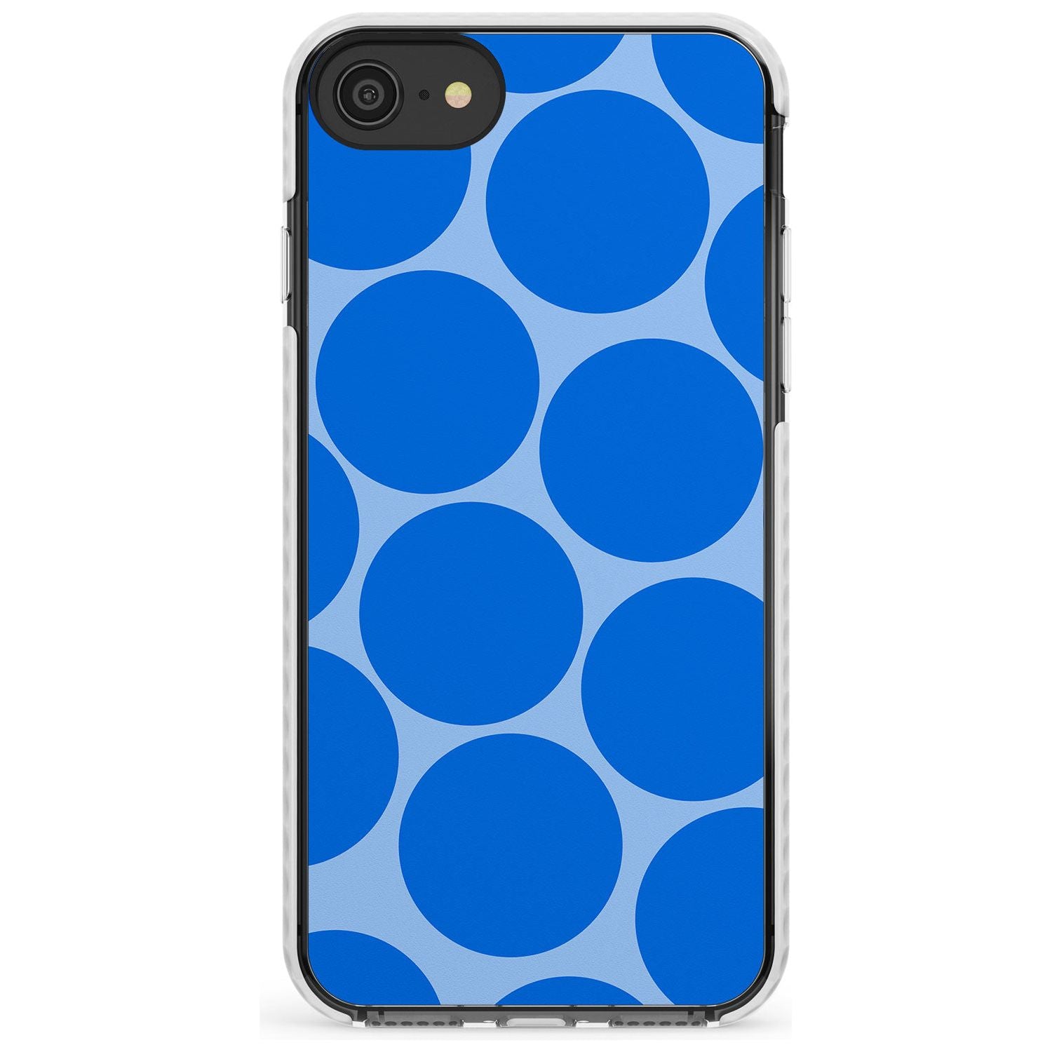 Abstract Retro Shapes: Blue Dots Slim TPU Phone Case for iPhone SE 8 7 Plus