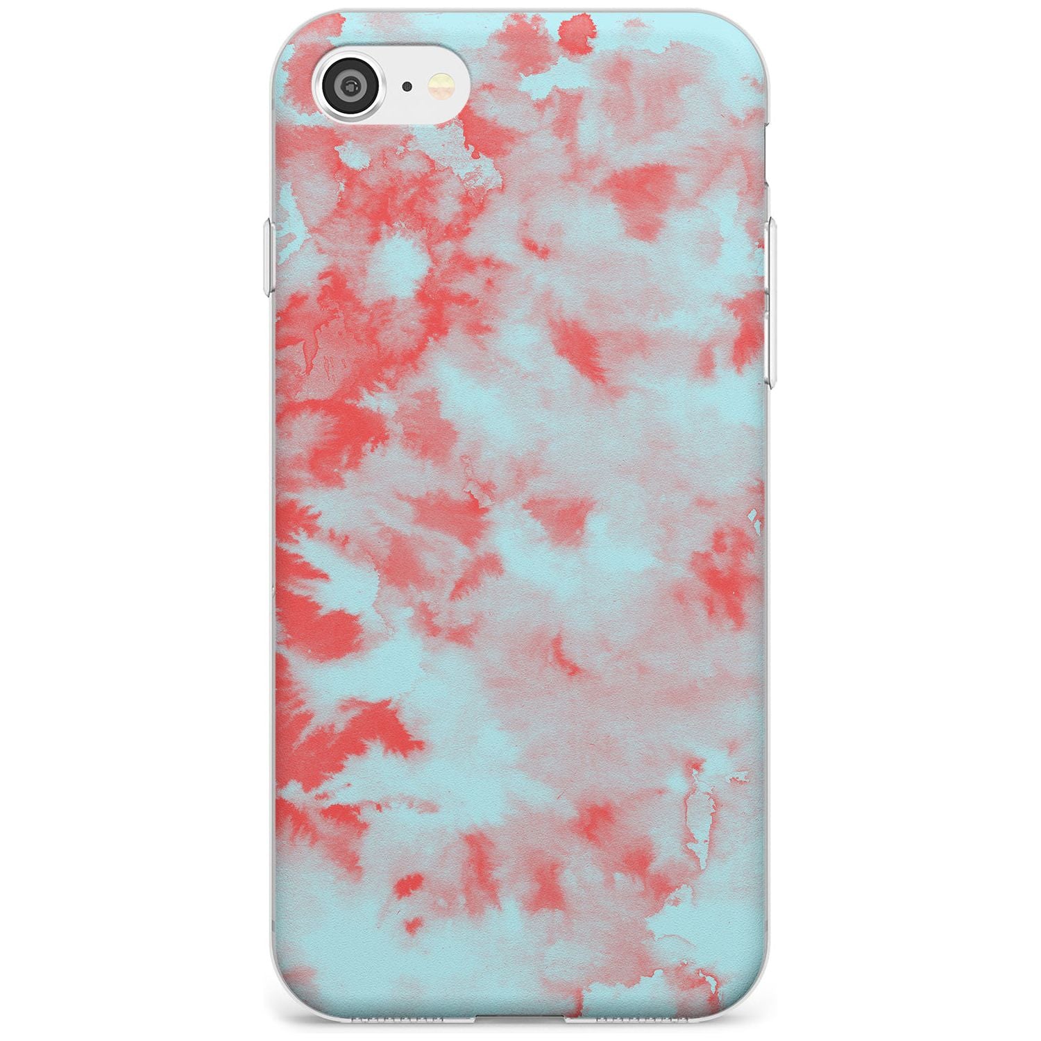 Red & Blue Acid Wash Tie-Dye Pattern Slim TPU Phone Case for iPhone SE 8 7 Plus