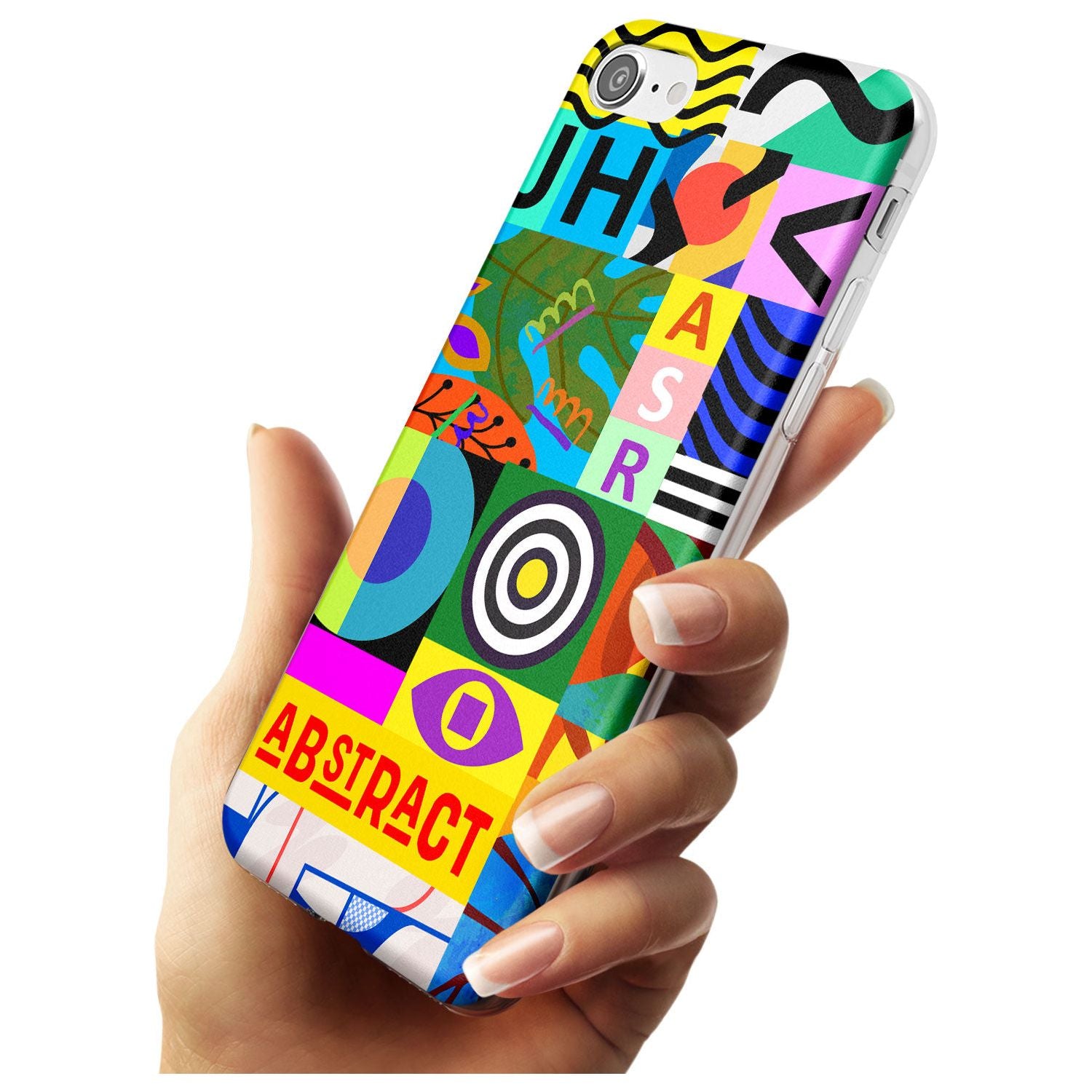 Patchwork Black Impact Phone Case for iPhone SE 8 7 Plus