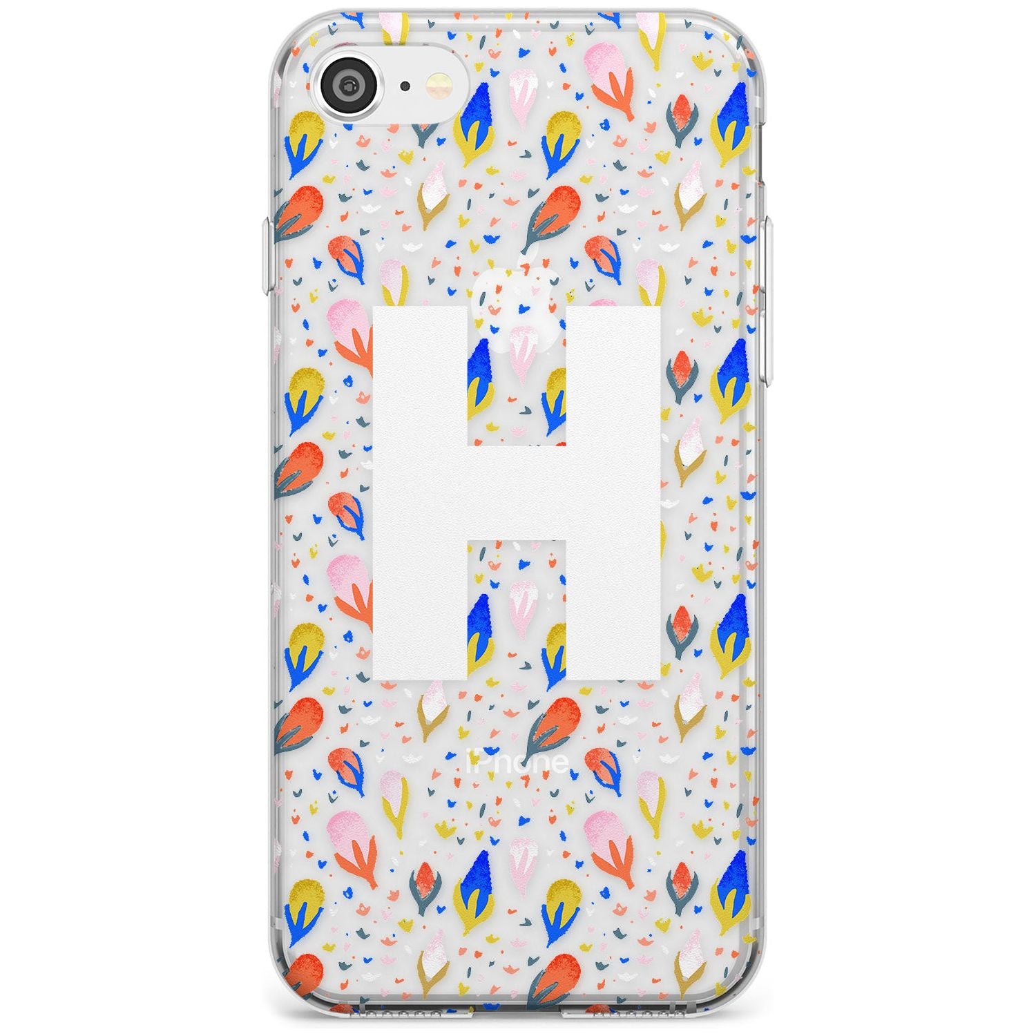 White Monogram Floral iPhone Case Slim Case Custom Phone Case - Case Warehouse