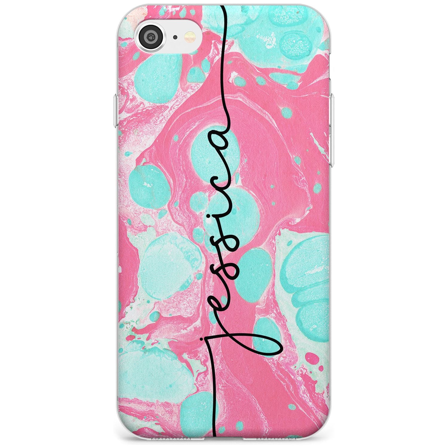 Turquoise & Pink - Marbled iPhone Case Slim Case Custom Phone Case - Case Warehouse