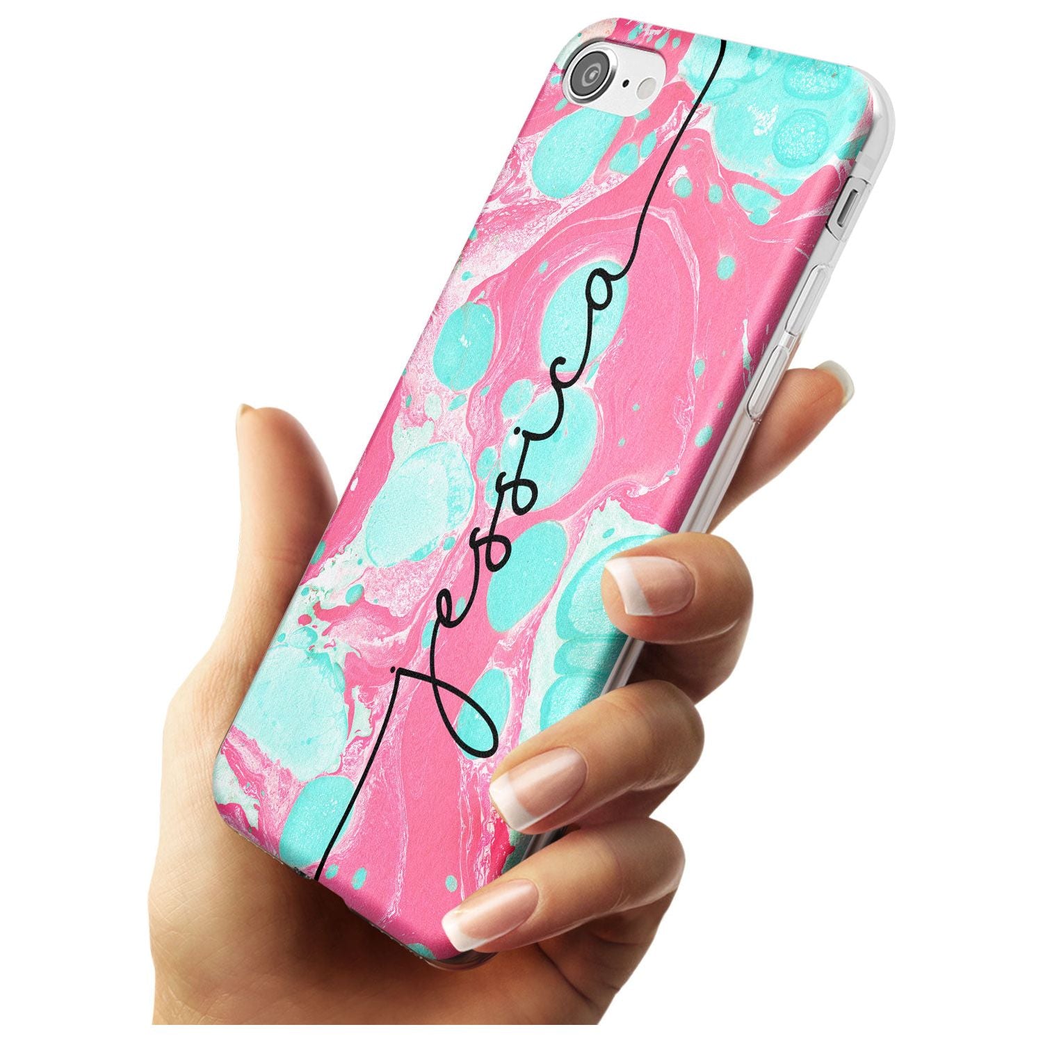 Turquoise & Pink - Marbled iPhone Case Custom Phone Case - Case Warehouse
