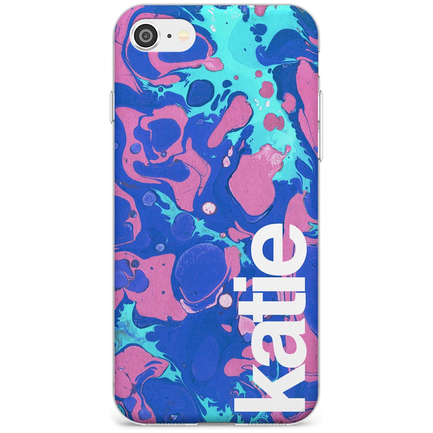 Navy, Turquoise + Purple - Marbled iPhone Case Slim Case Custom Phone Case - Case Warehouse
