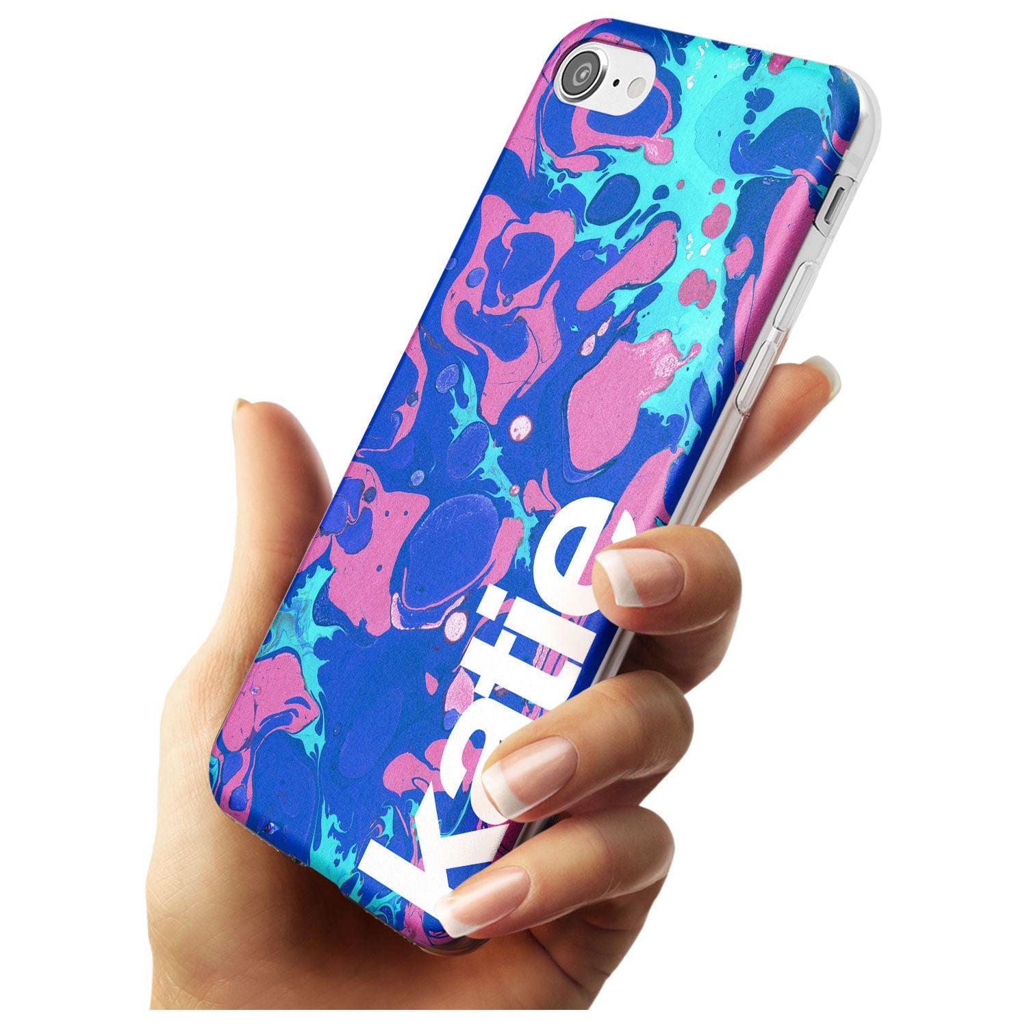 Navy, Turquoise + Purple - Marbled iPhone Case Custom Phone Case - Case Warehouse
