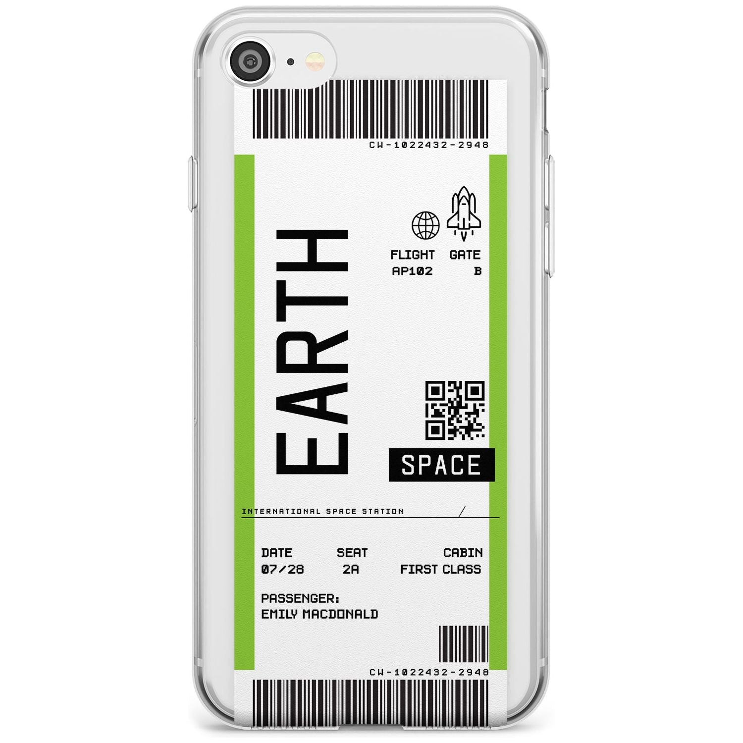 Earth Custom Space Travel Ticket iPhone Case Slim Case Custom Phone Case - Case Warehouse