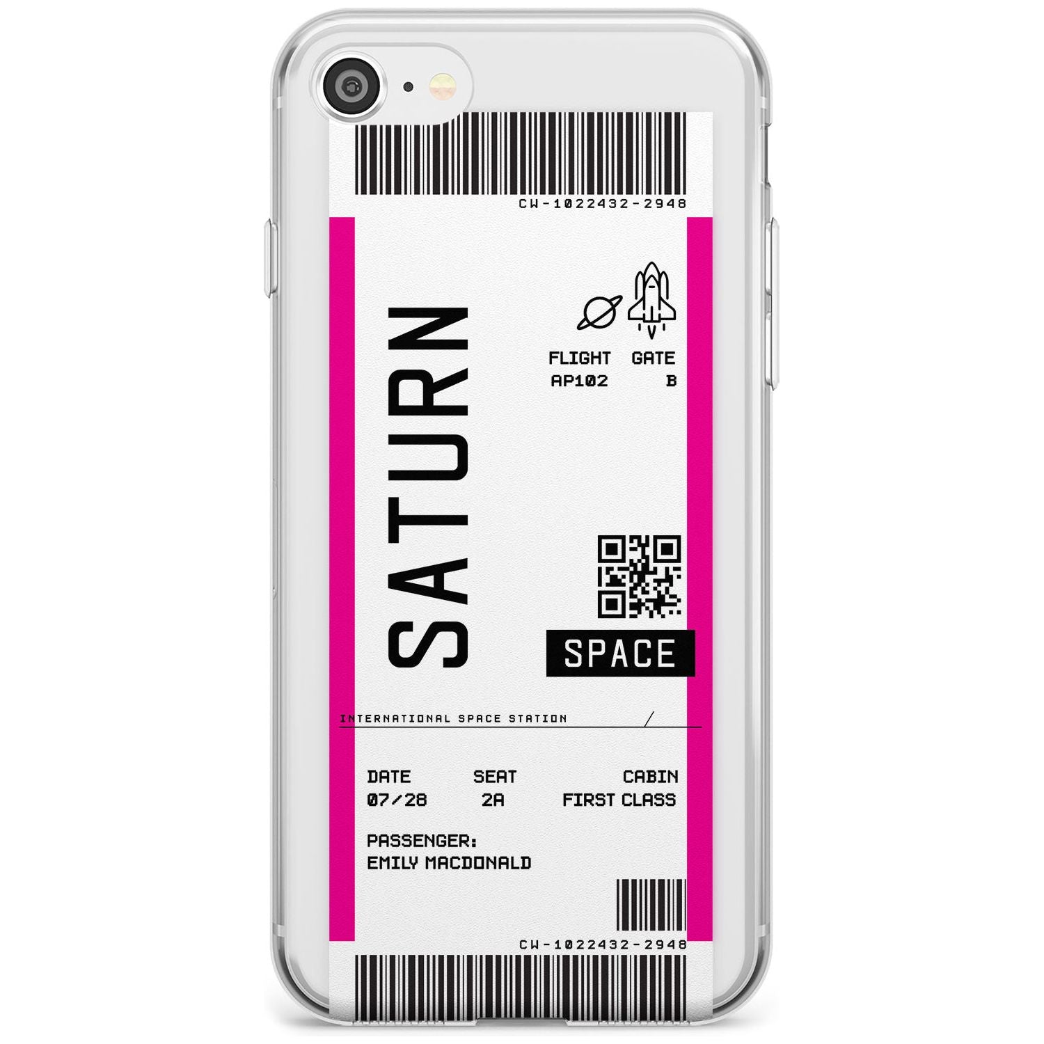 Saturn Custom Space Travel Ticket iPhone Case Slim Case Custom Phone Case - Case Warehouse