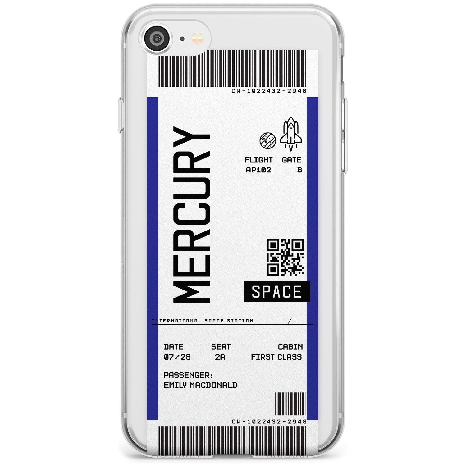 Mercury Custom Space Travel Ticket iPhone Case Slim Case Custom Phone Case - Case Warehouse