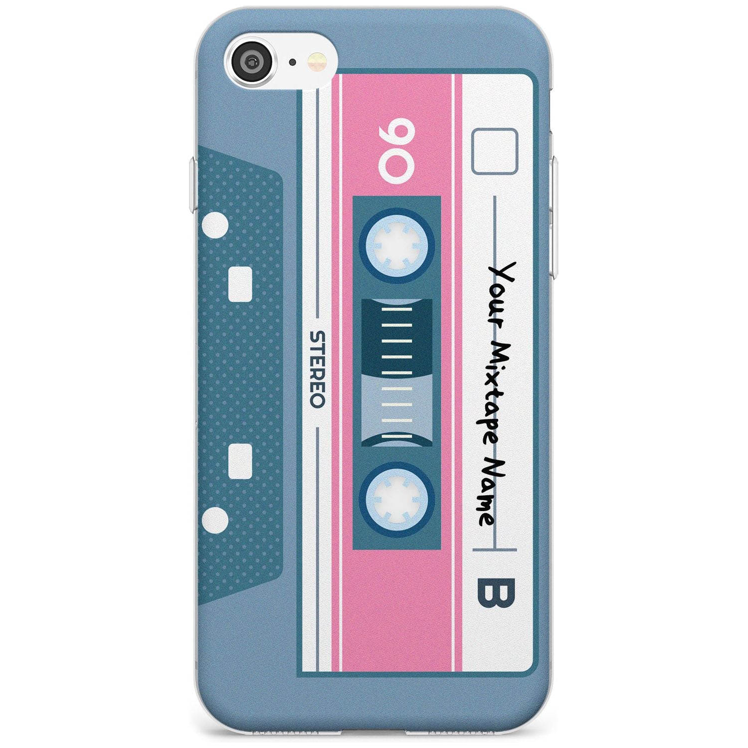 Retro Mixtape Black Impact Phone Case for iPhone SE 8 7 Plus