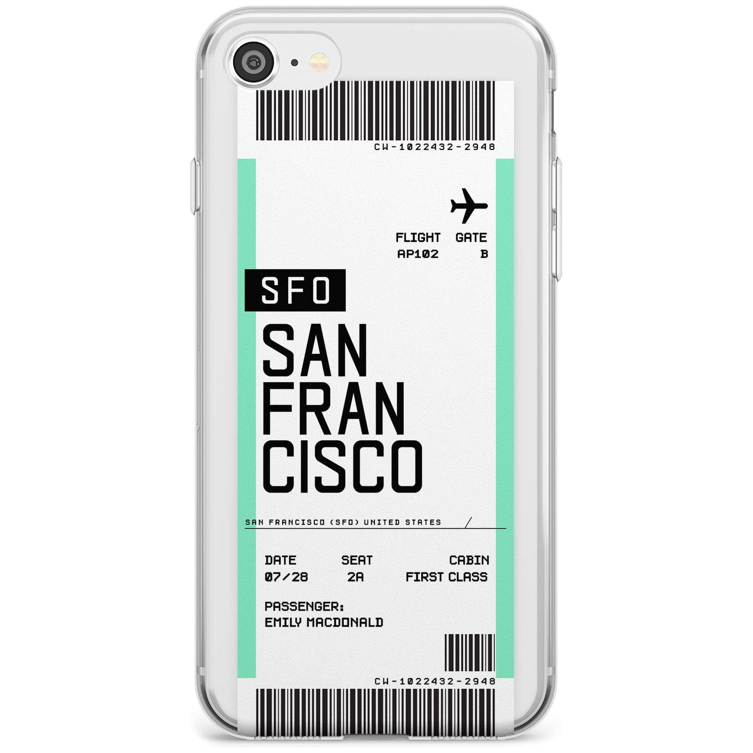 San Francisco Boarding Pass iPhone Case Slim Case Custom Phone Case - Case Warehouse