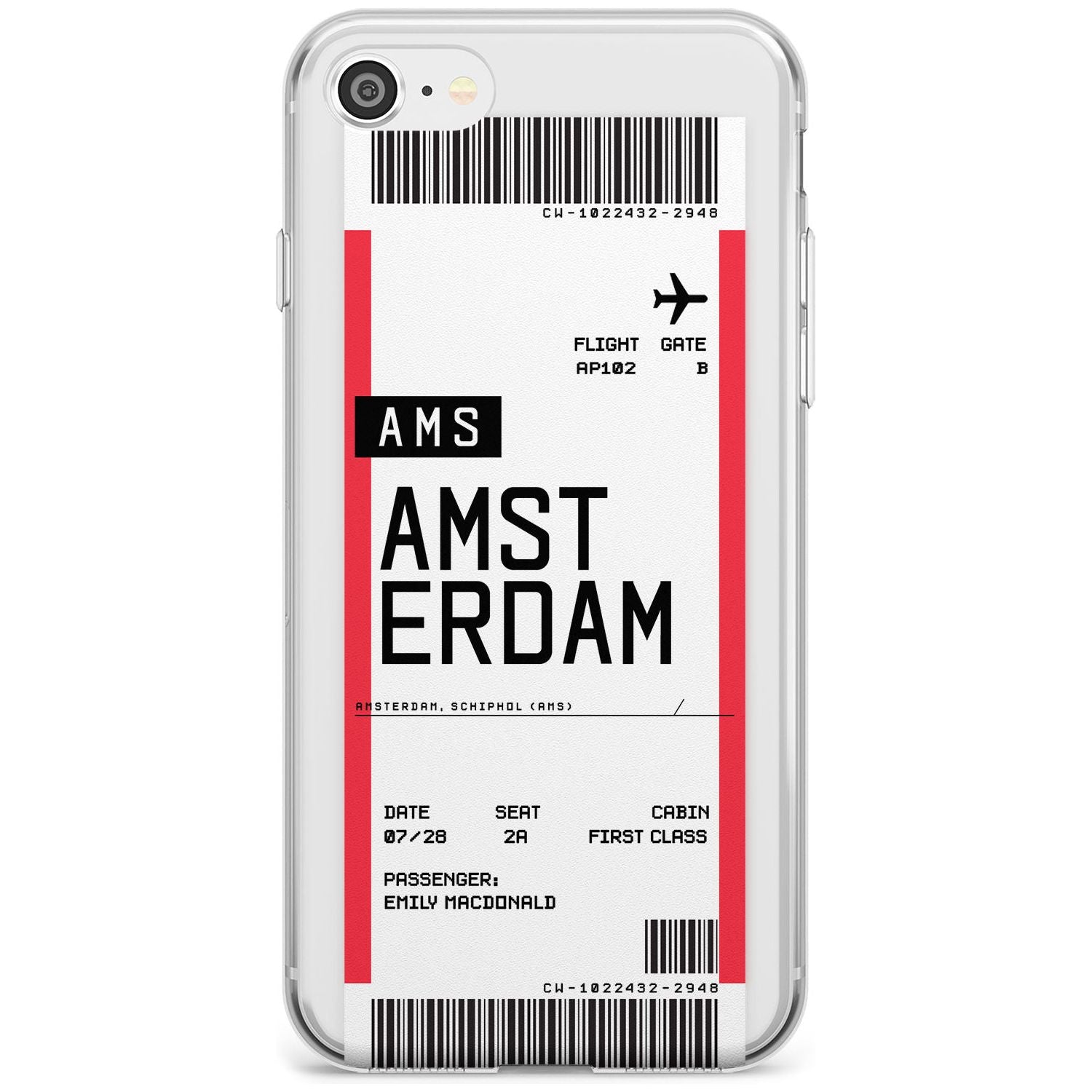 Amsterdam Boarding Pass iPhone Case Slim Case Custom Phone Case - Case Warehouse