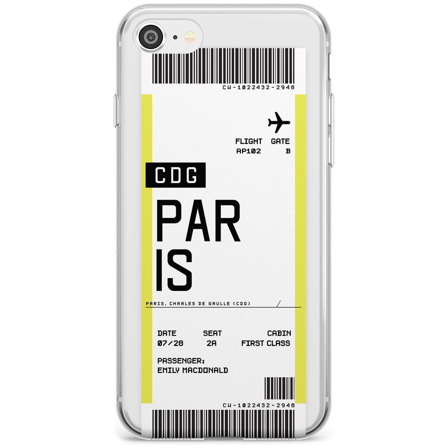 Paris Boarding Pass iPhone Case Slim Case Custom Phone Case - Case Warehouse