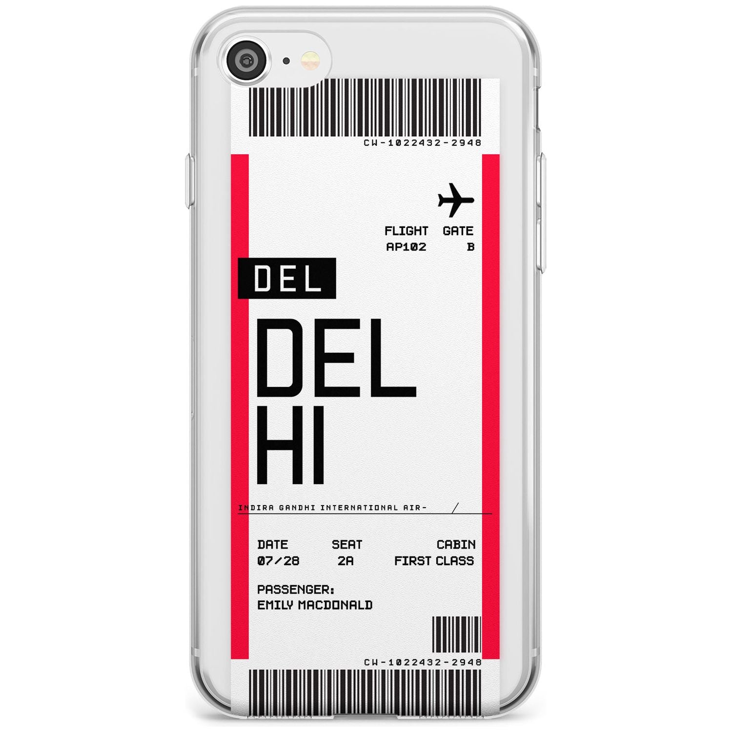 Delhi Boarding Pass iPhone Case Slim Case Custom Phone Case - Case Warehouse