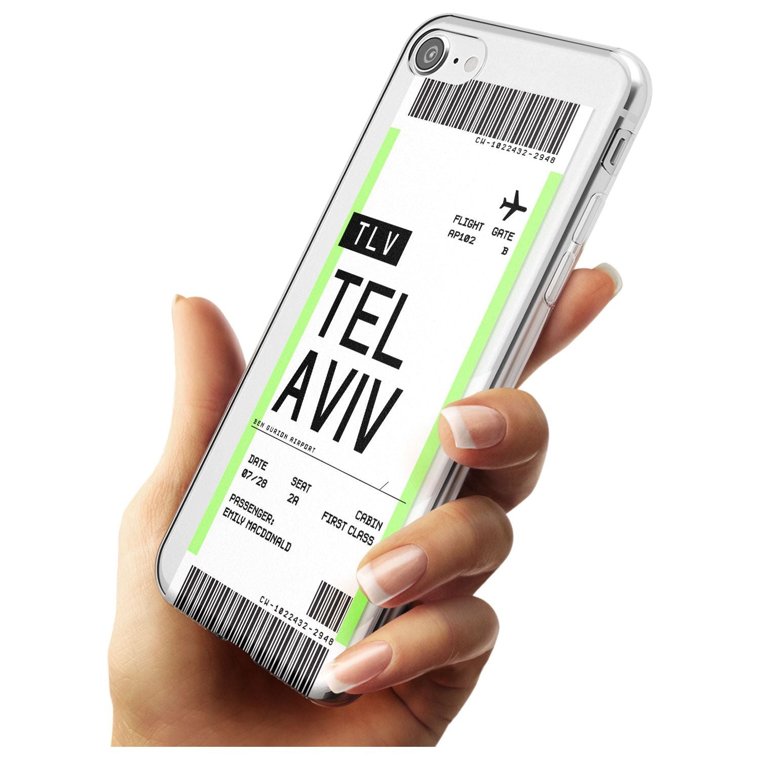 Tel Aviv Boarding Pass iPhone Case Custom Phone Case - Case Warehouse
