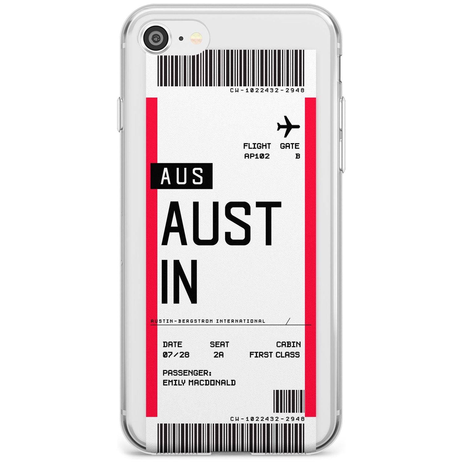 Austin Boarding Pass iPhone Case Slim Case Custom Phone Case - Case Warehouse