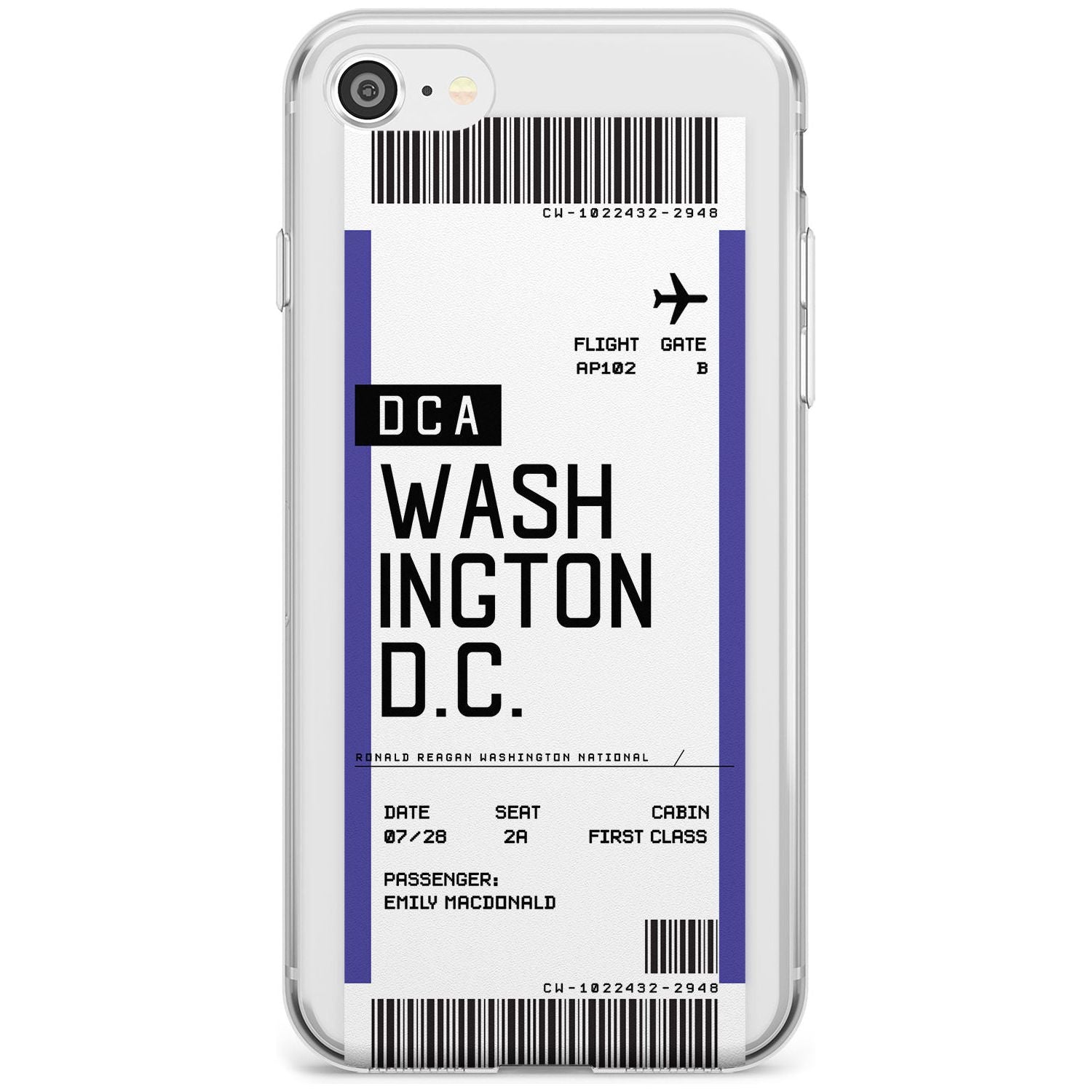 Washington D.C. Boarding Pass iPhone Case Slim Case Custom Phone Case - Case Warehouse