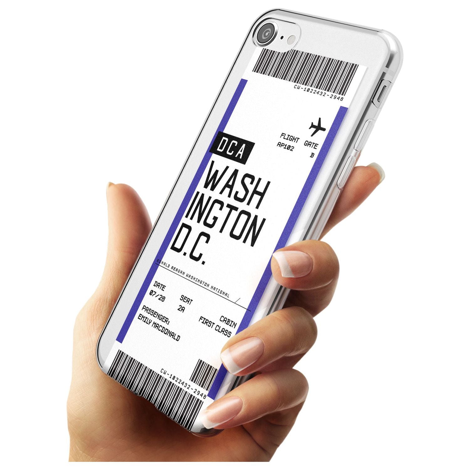 Washington D.C. Boarding Pass iPhone Case Custom Phone Case - Case Warehouse