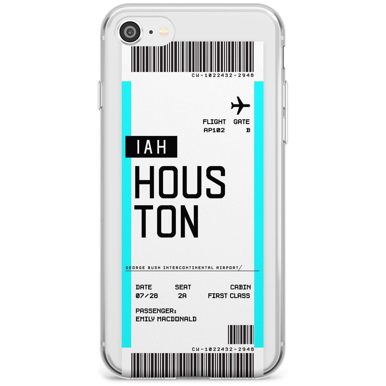 Houston Boarding Pass iPhone Case Slim Case Custom Phone Case - Case Warehouse