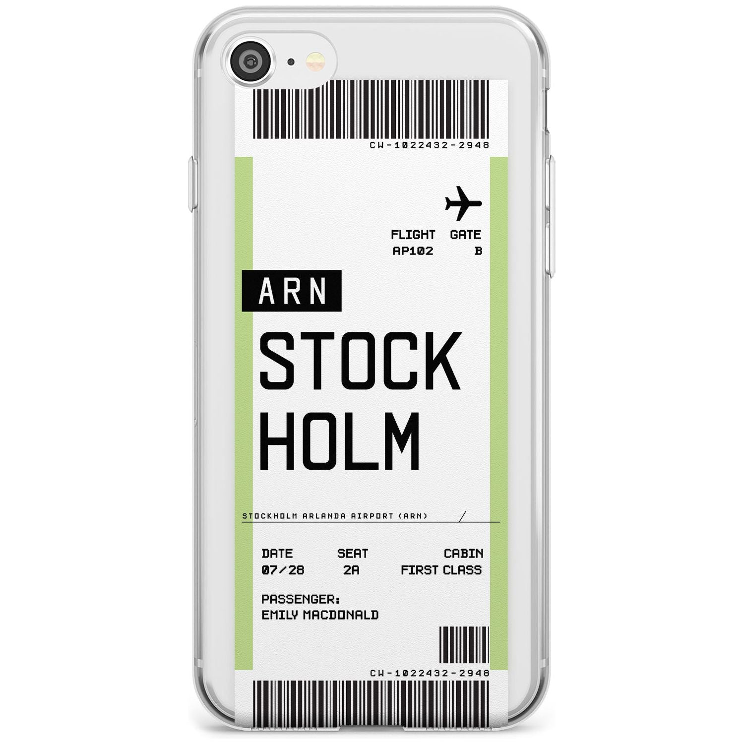 Stockholm Boarding Pass iPhone Case Slim Case Custom Phone Case - Case Warehouse