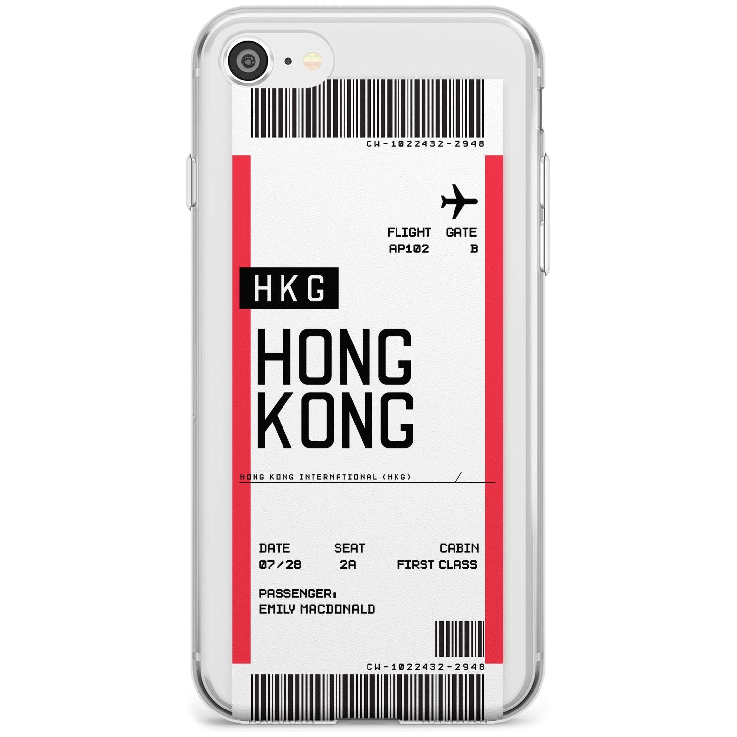 Hong Kong Boarding Pass iPhone Case Slim Case Custom Phone Case - Case Warehouse