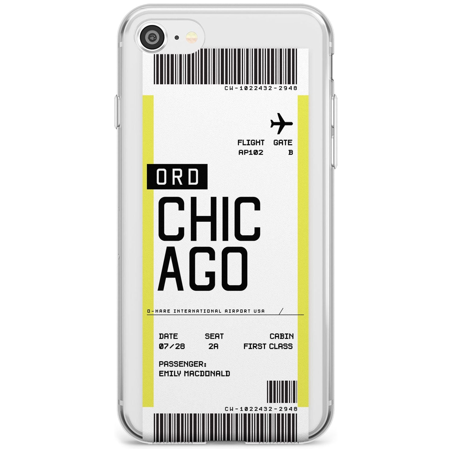 Chicago Boarding Pass iPhone Case Slim Case Custom Phone Case - Case Warehouse