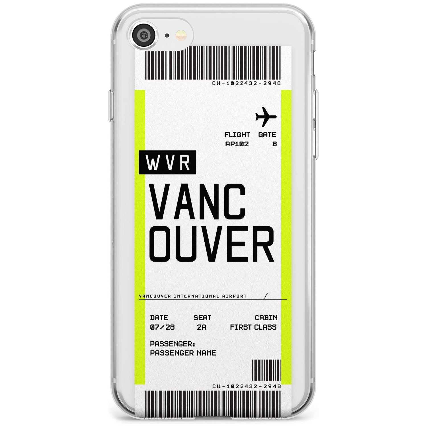 Vancouver Boarding Pass iPhone Case Slim Case Custom Phone Case - Case Warehouse