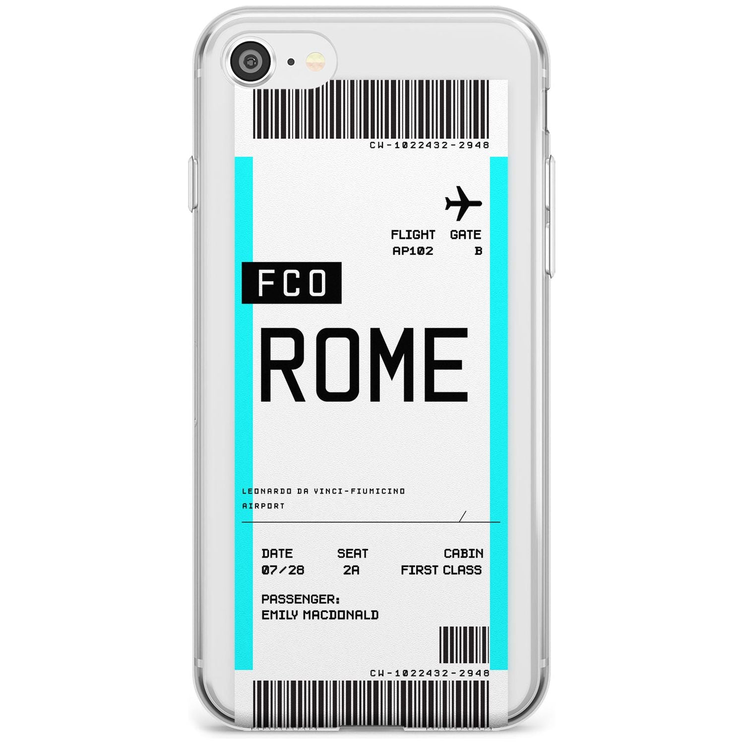 Rome Boarding Pass iPhone Case Slim Case Custom Phone Case - Case Warehouse