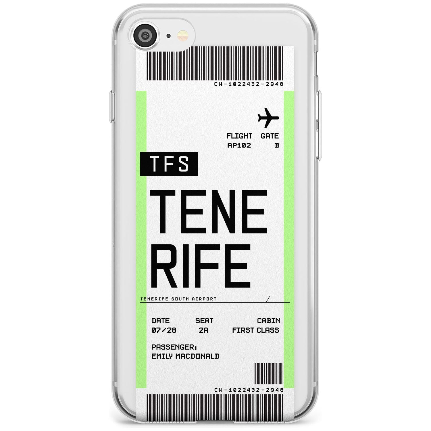 Tenerife Boarding Pass iPhone Case Slim Case Custom Phone Case - Case Warehouse