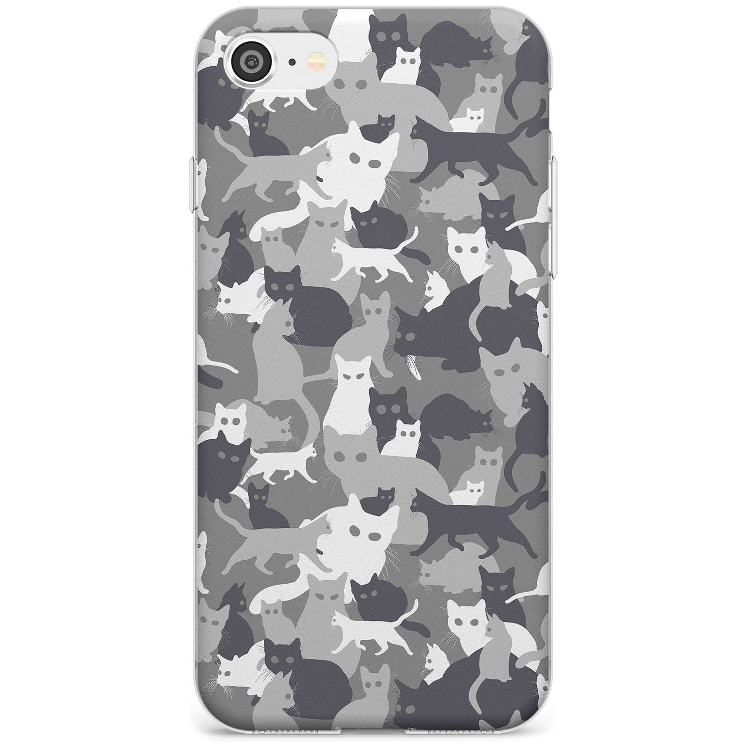 Dark Grey Cat Camouflage Pattern iPhone Case Slim Case Phone Case - Case Warehouse