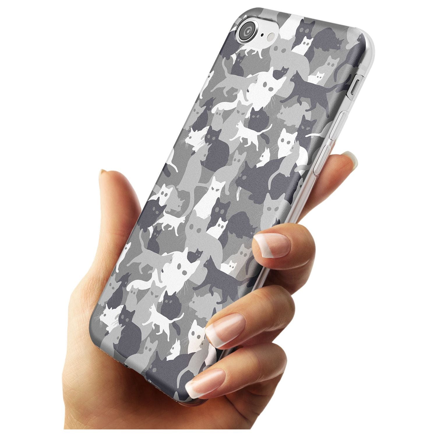 Dark Grey Cat Camouflage Pattern iPhone Case Phone Case - Case Warehouse