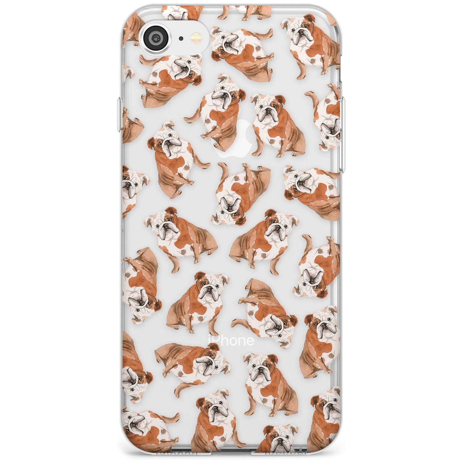 English Bulldog Watercolour Dog Pattern Phone Case iPhone 7/8 / Clear Case,iPhone SE / Clear Case Blanc Space
