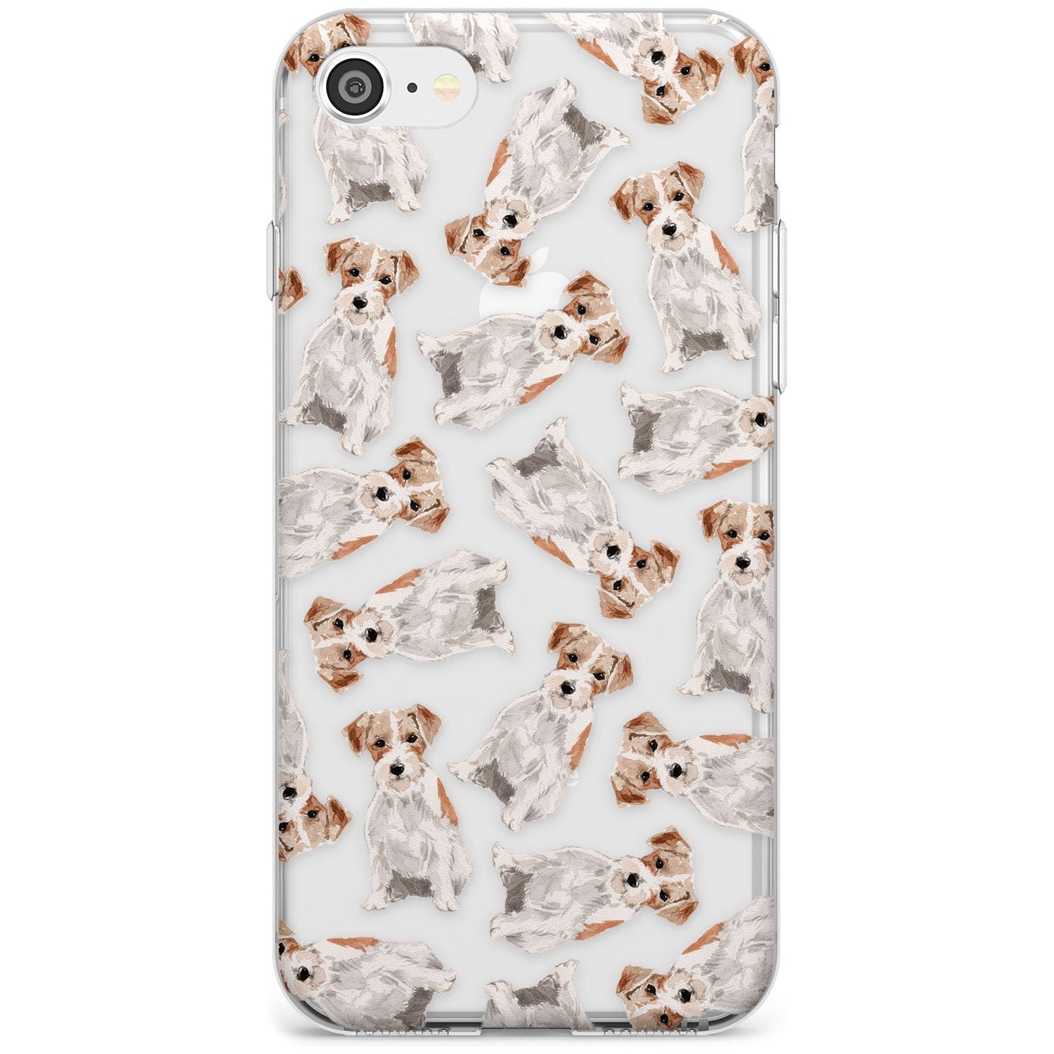 Wirehaired Jack Russell Watercolour Dog Pattern Slim TPU Phone Case for iPhone SE 8 7 Plus