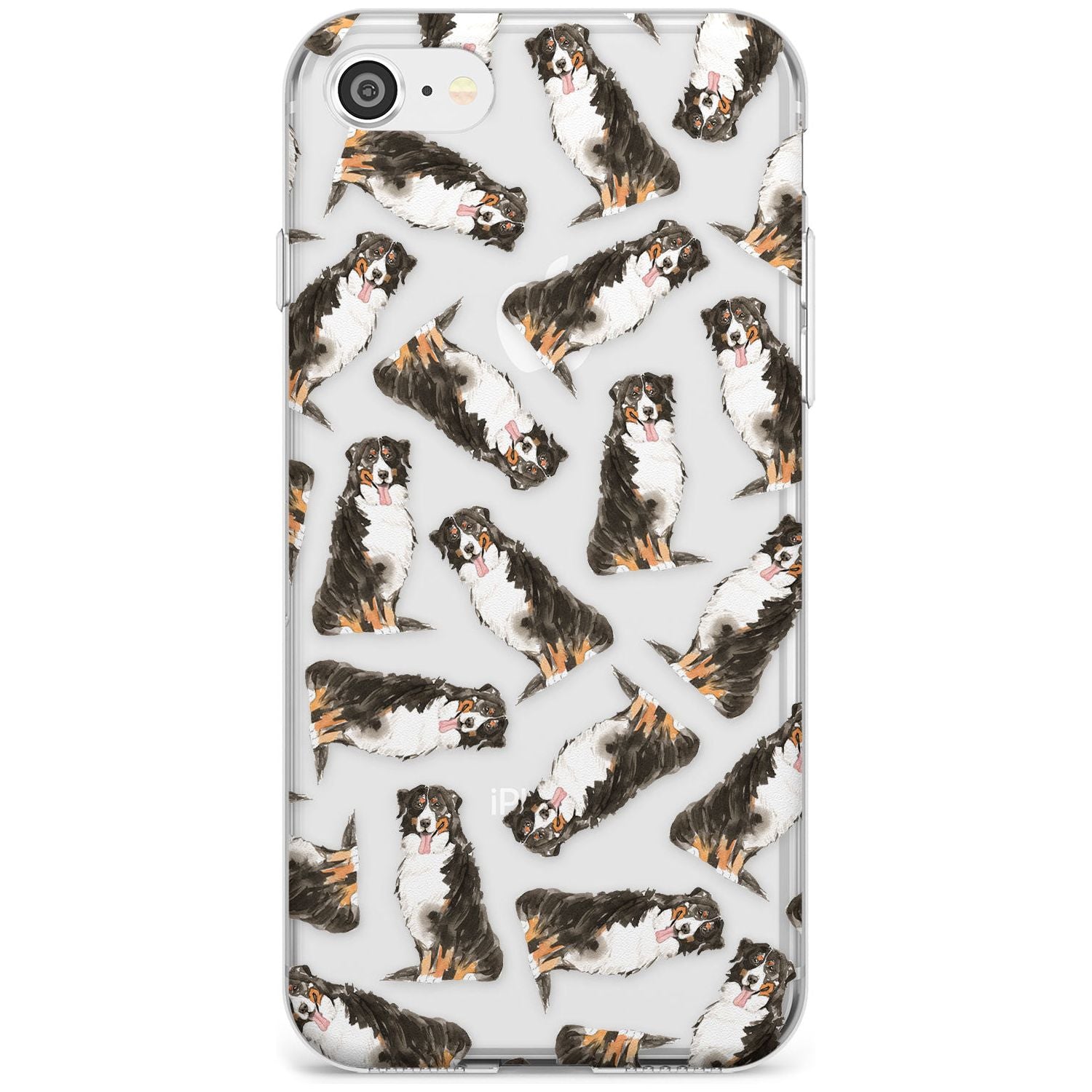 Bernese Mountain Dog Watercolour Dog Pattern Slim TPU Phone Case for iPhone SE 8 7 Plus