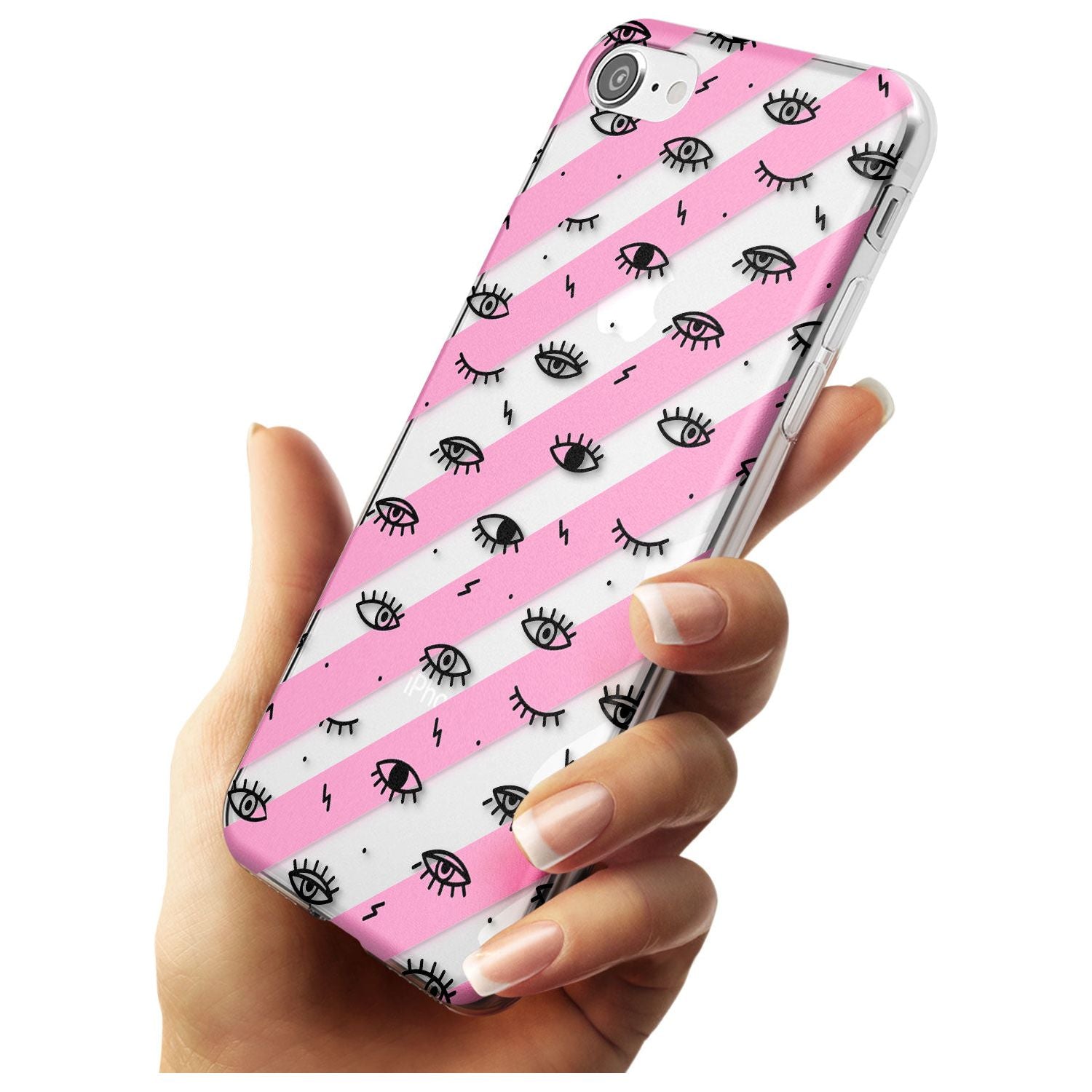 Pink Stripe Eyes iPhone Case Phone Case - Case Warehouse