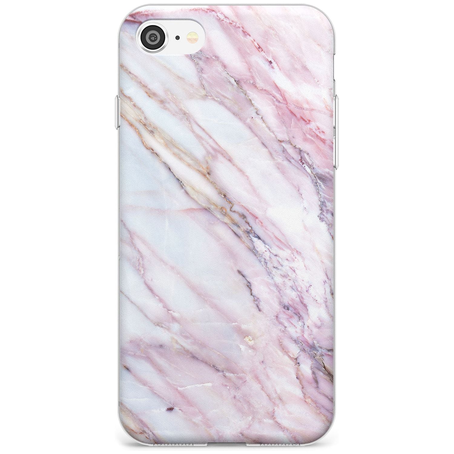 White, Pink & Purple Onyx Marble Texture Black Impact Phone Case for iPhone SE 8 7 Plus