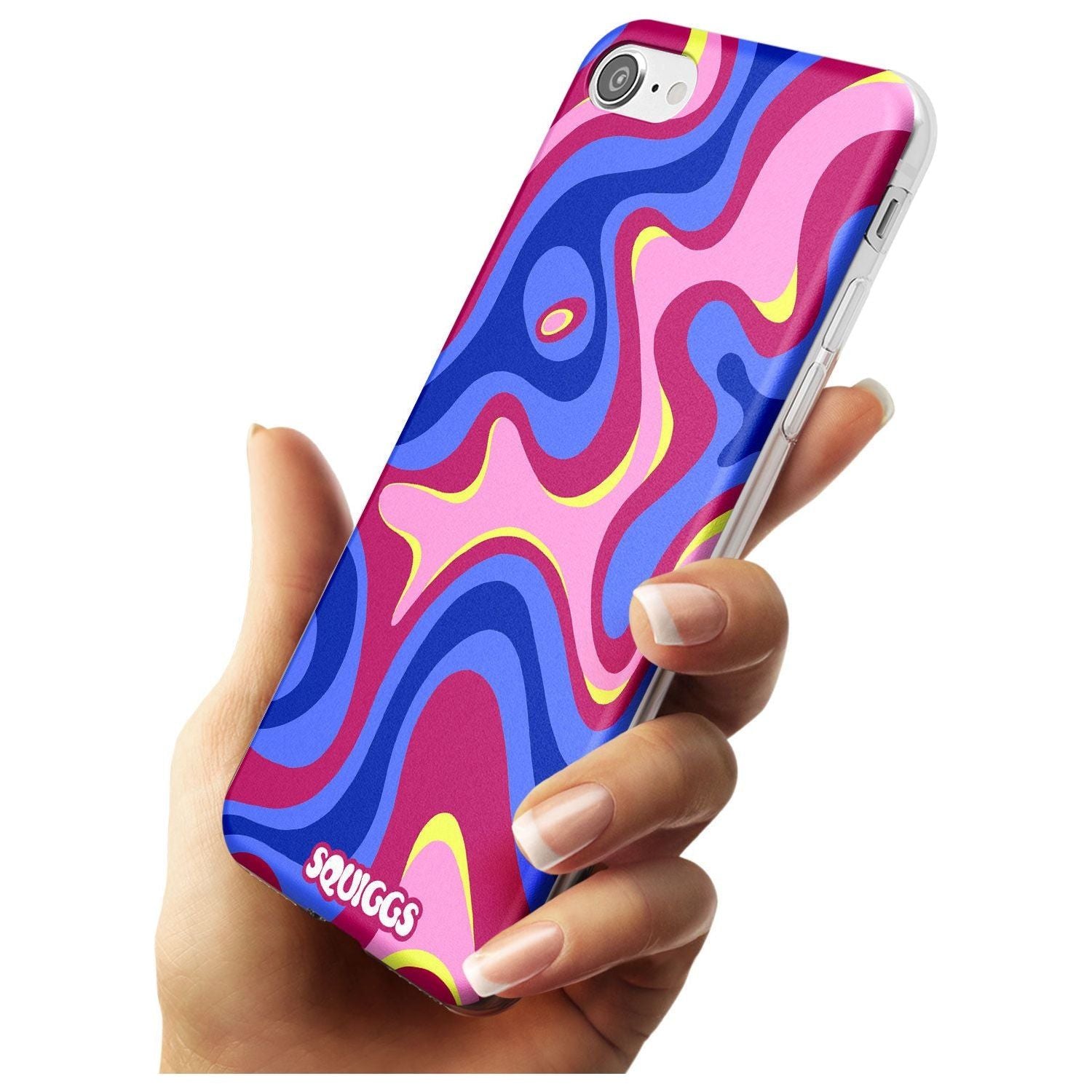 Blue Lava Black Impact Phone Case for iPhone SE 8 7 Plus