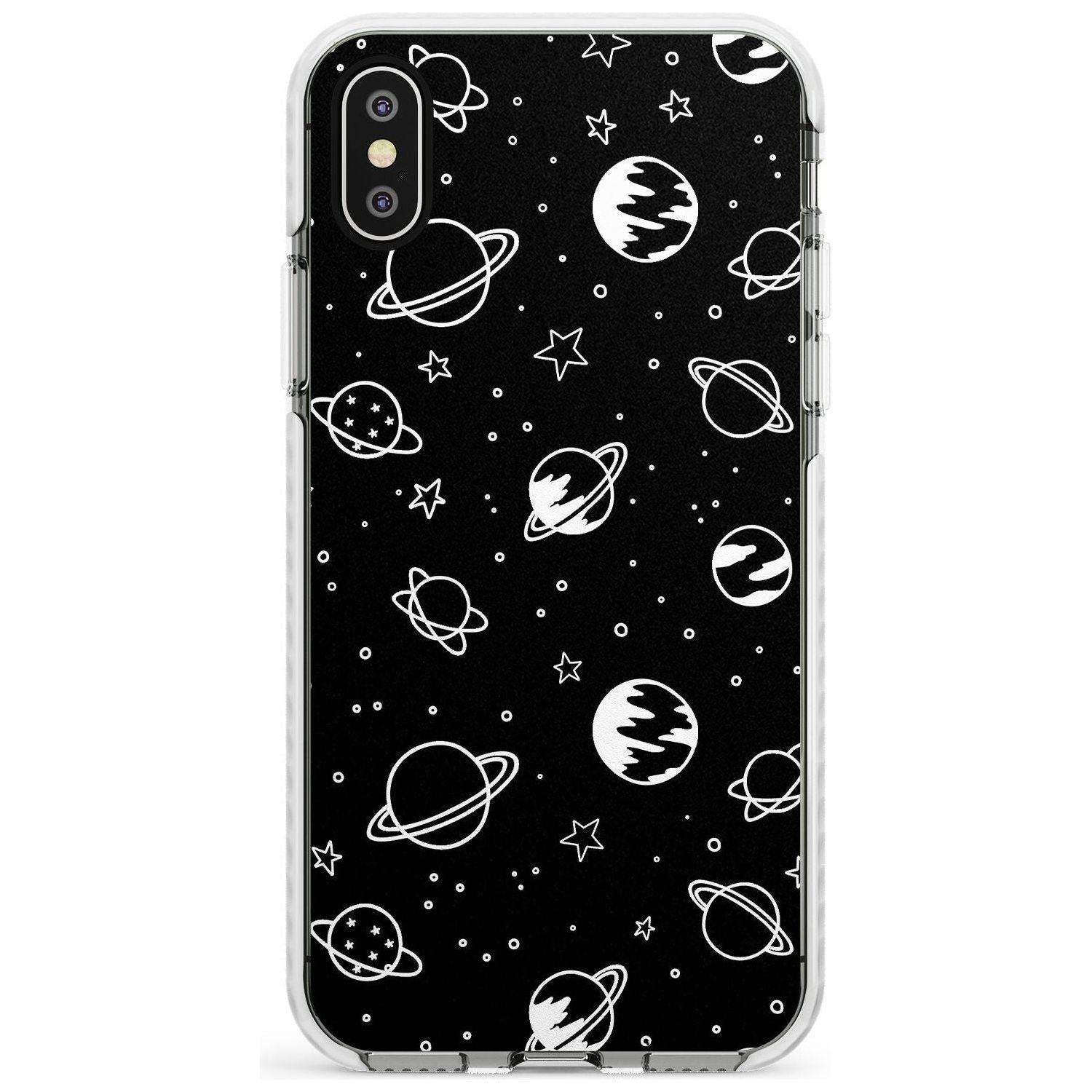 Outer Space Outlines: White on Black Slim TPU Phone Case Warehouse X XS Max XR