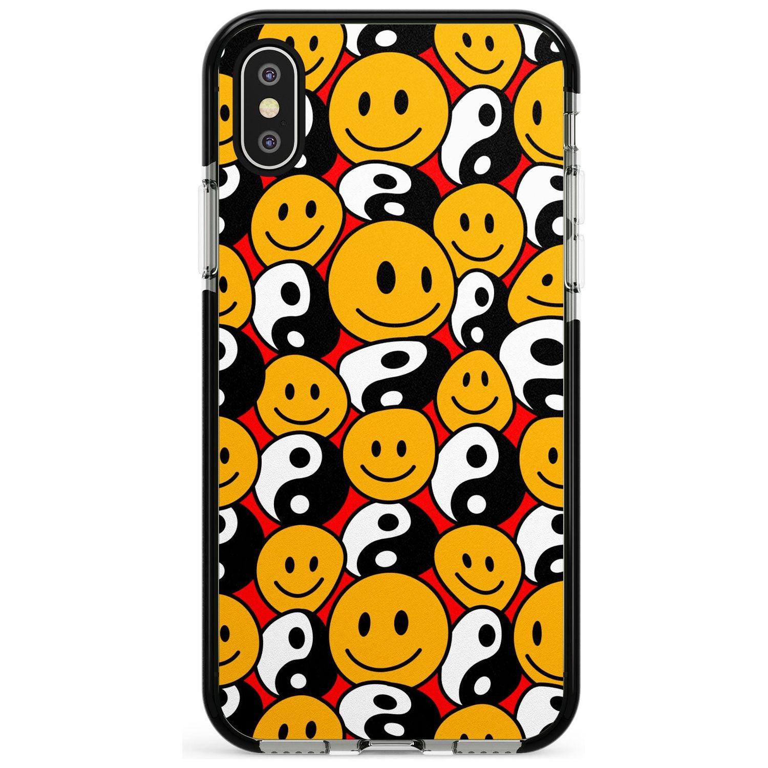 Yin Yang & Faces Black Impact Phone Case for iPhone X XS Max XR