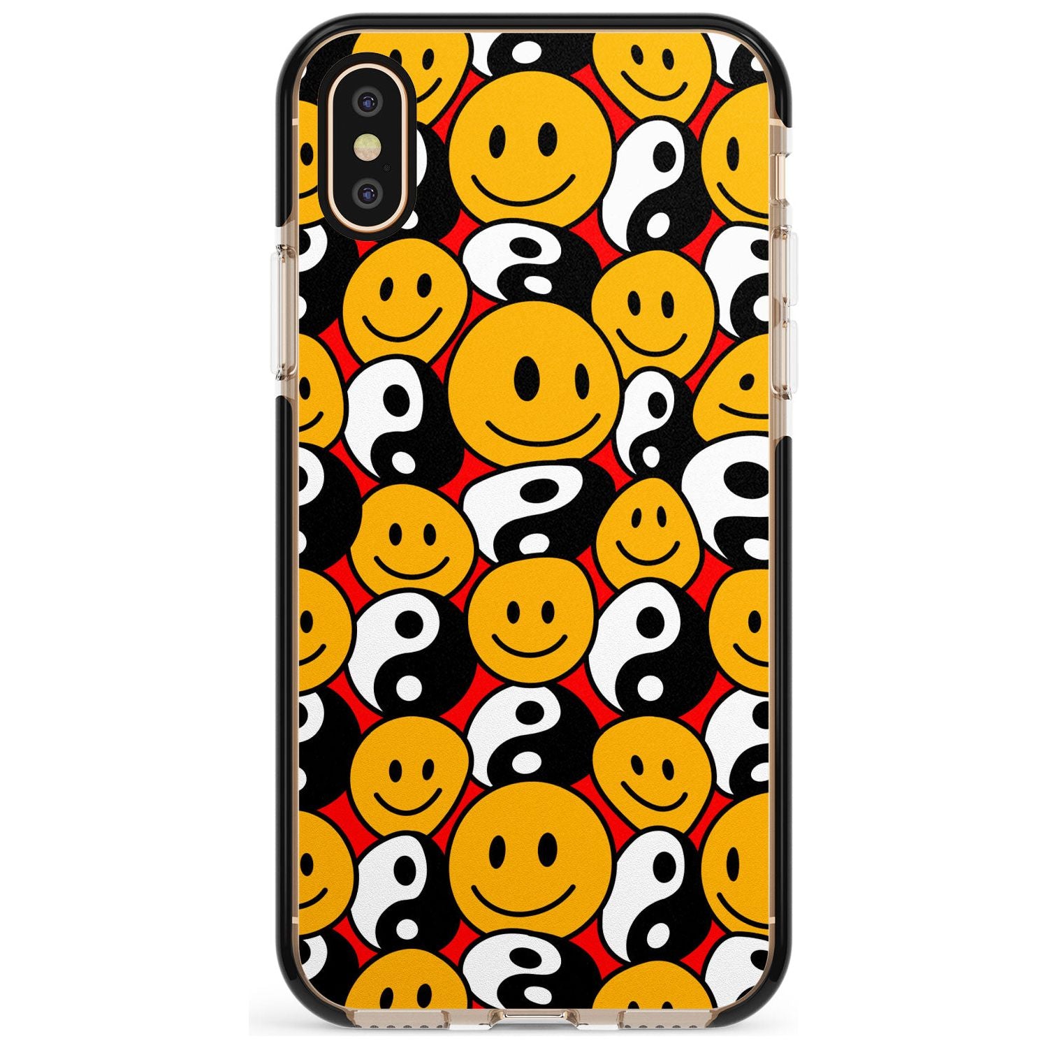 Yin Yang & Faces Black Impact Phone Case for iPhone X XS Max XR
