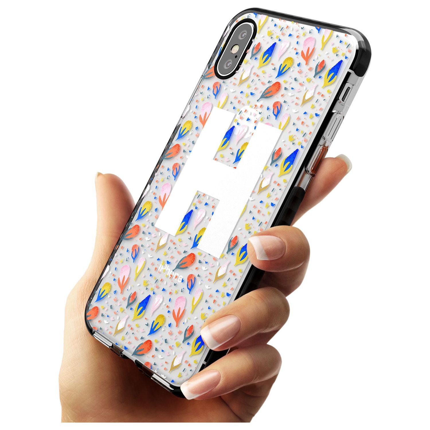 White Monogram Floral iPhone Case Custom Phone Case - Case Warehouse