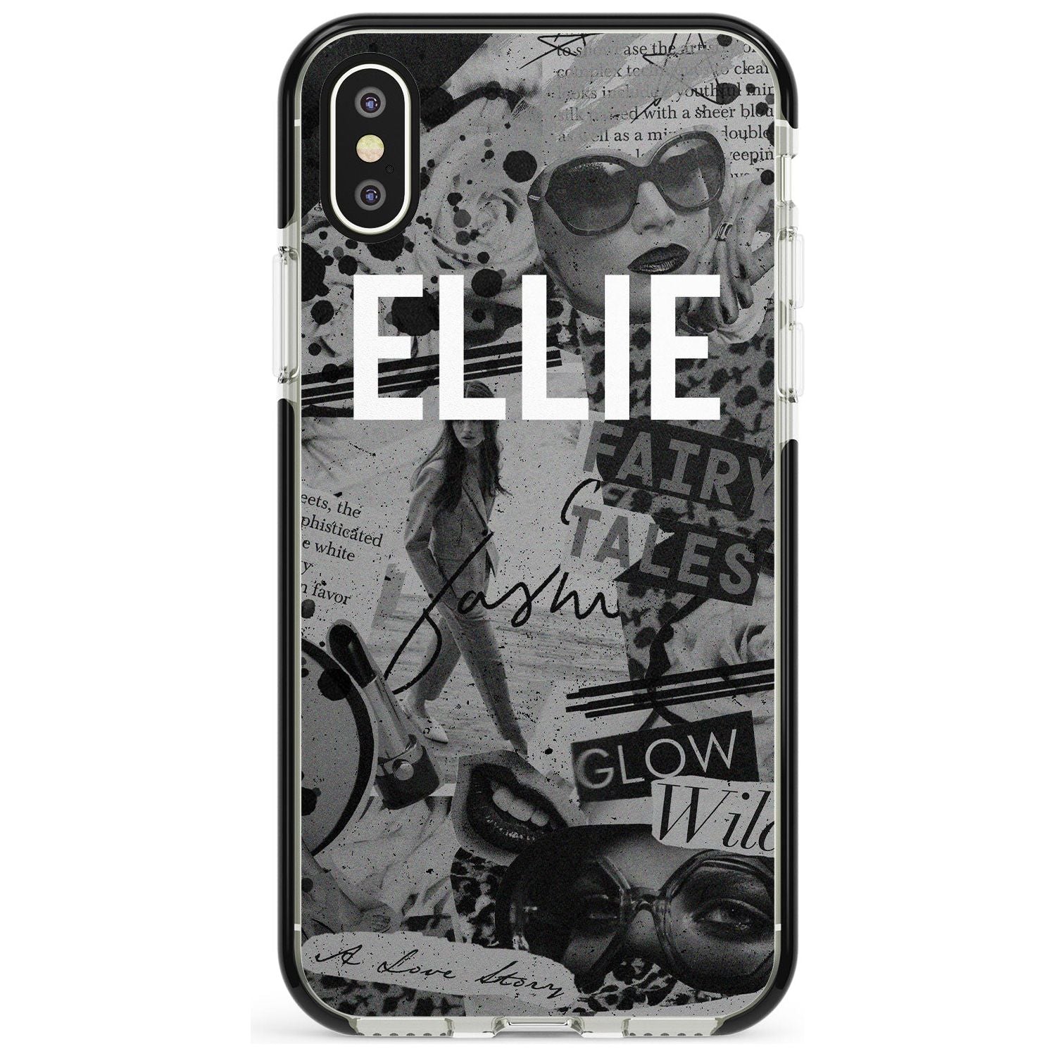 Grey Scale Fashion Collage iPhone Case Black Impact Custom Phone Case - Case Warehouse