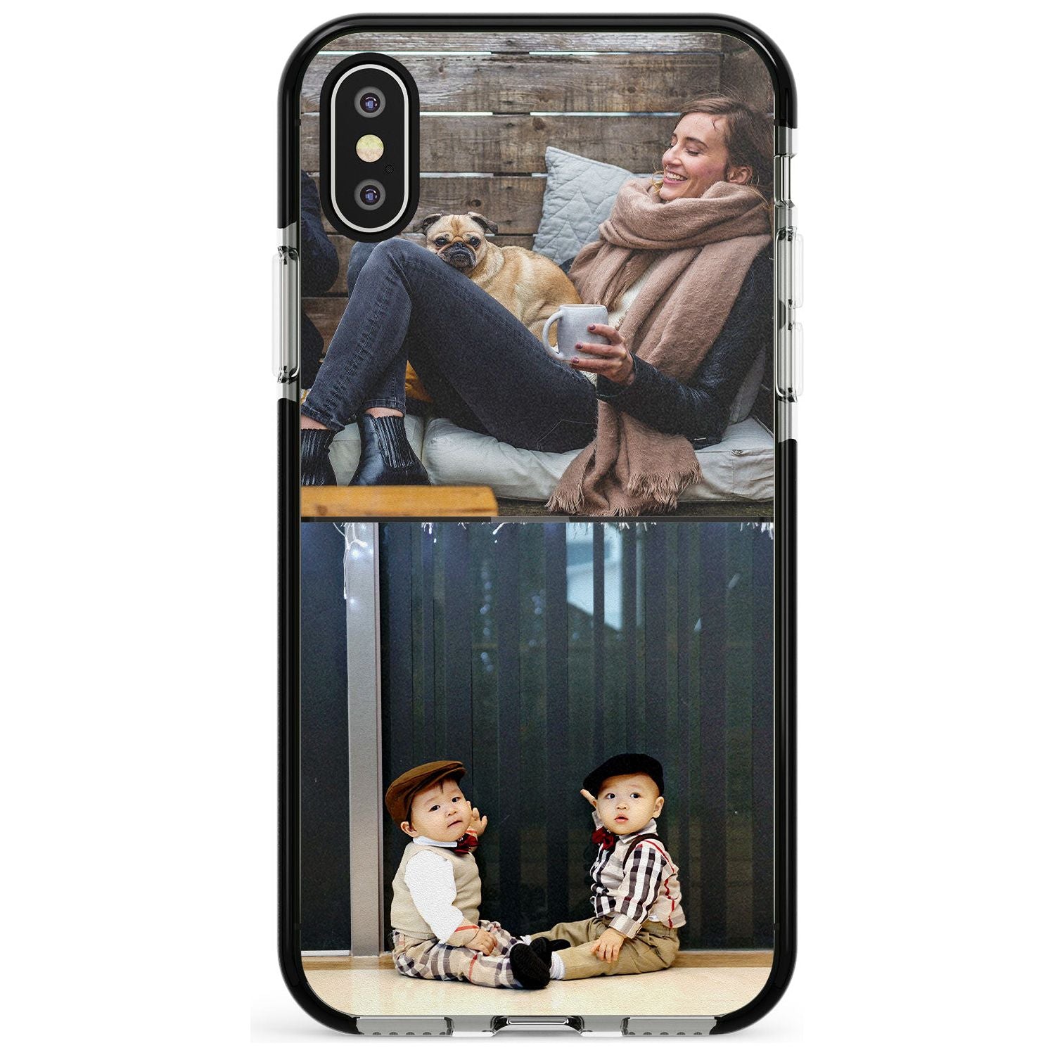 2 Photo Grid Pink Fade Impact Phone Case for iPhone X XS Max XR