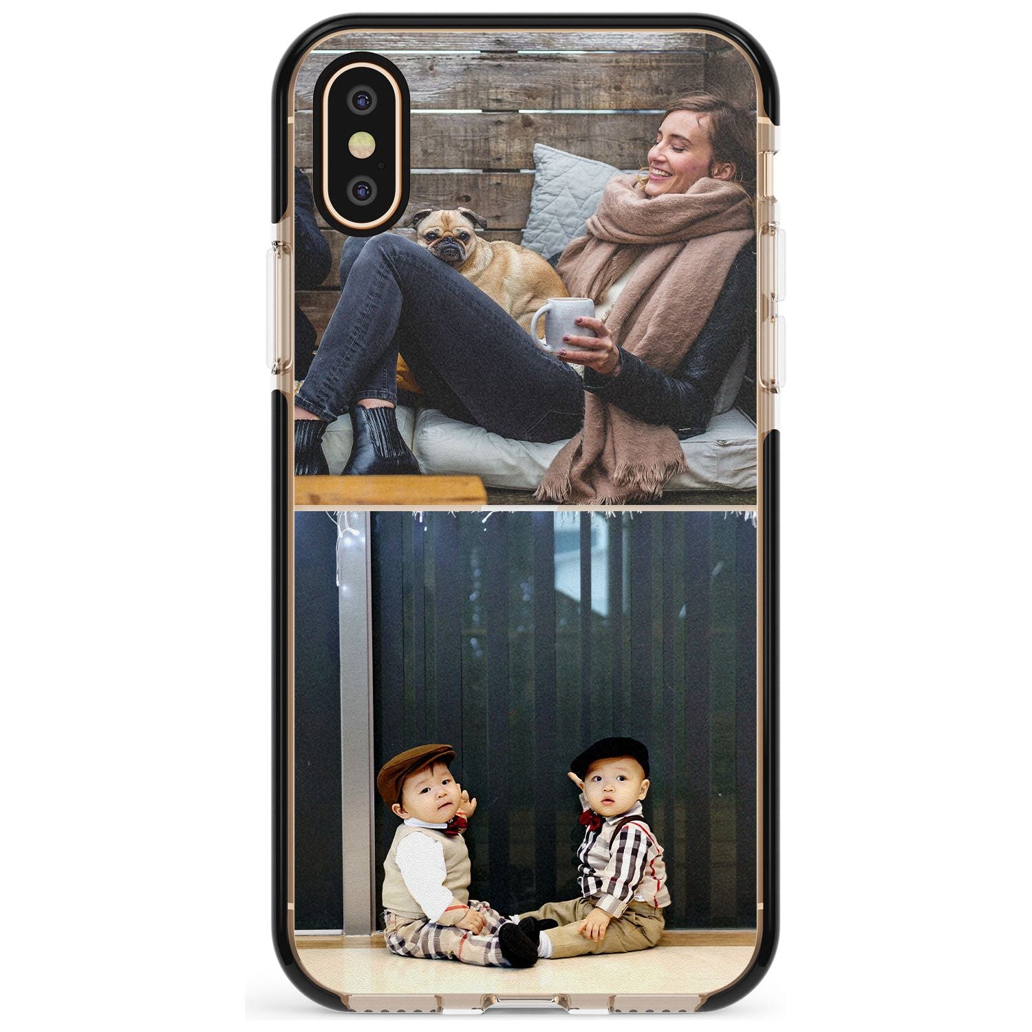 2 Photo Grid Pink Fade Impact Phone Case for iPhone X XS Max XR