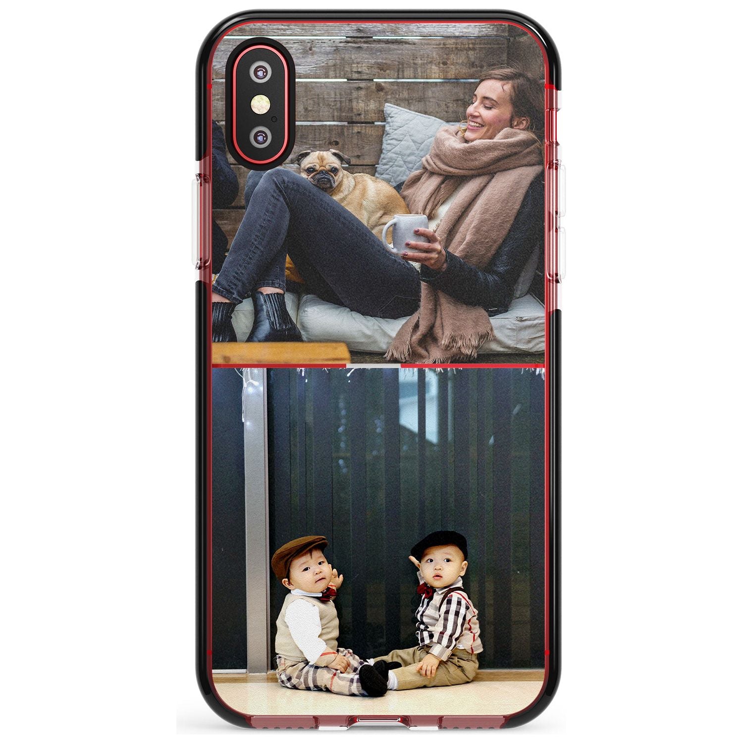 2 Photo Grid Pink Fade Impact Phone Case for iPhone X XS Max XR