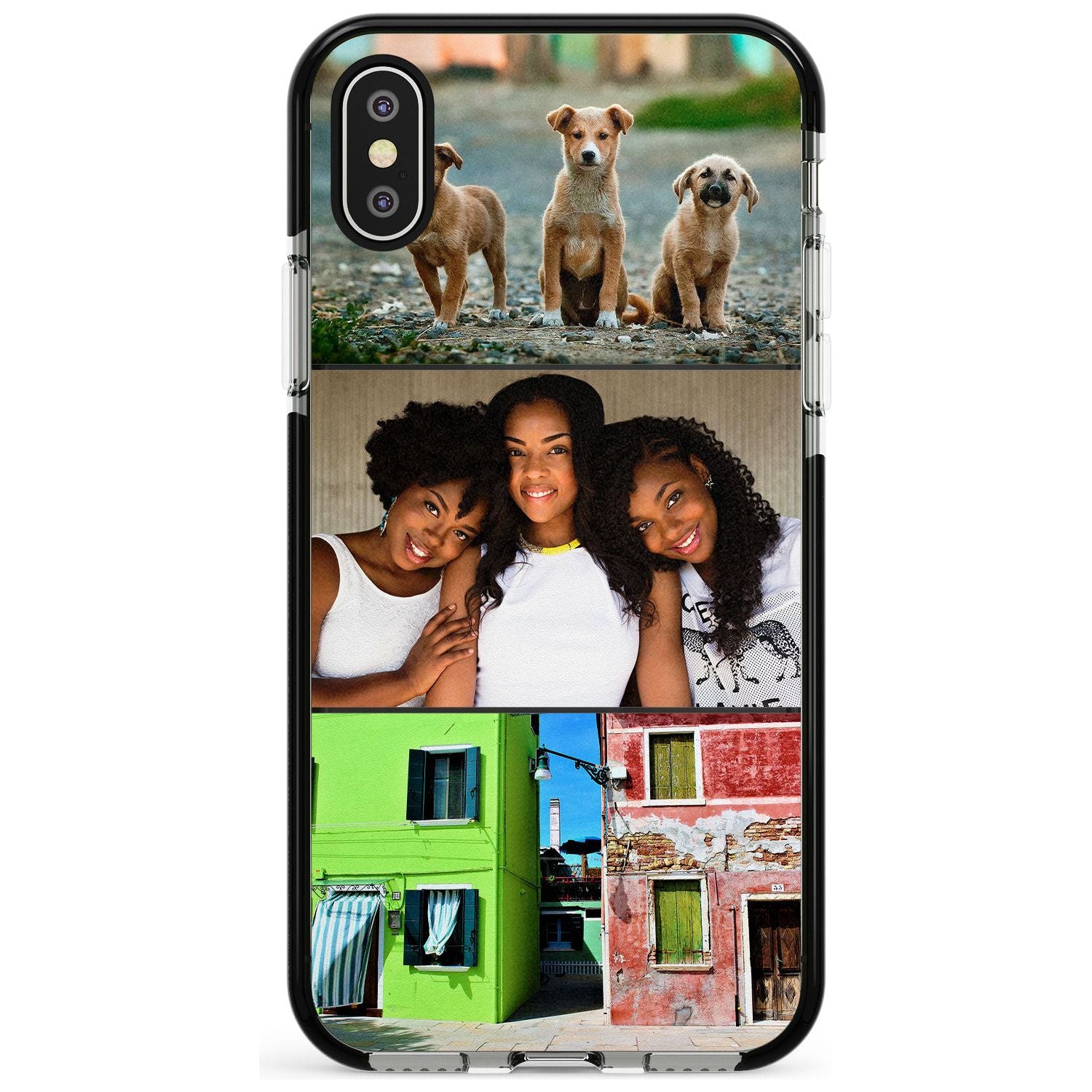 3 Photo Grid Pink Fade Impact Phone Case for iPhone X XS Max XR