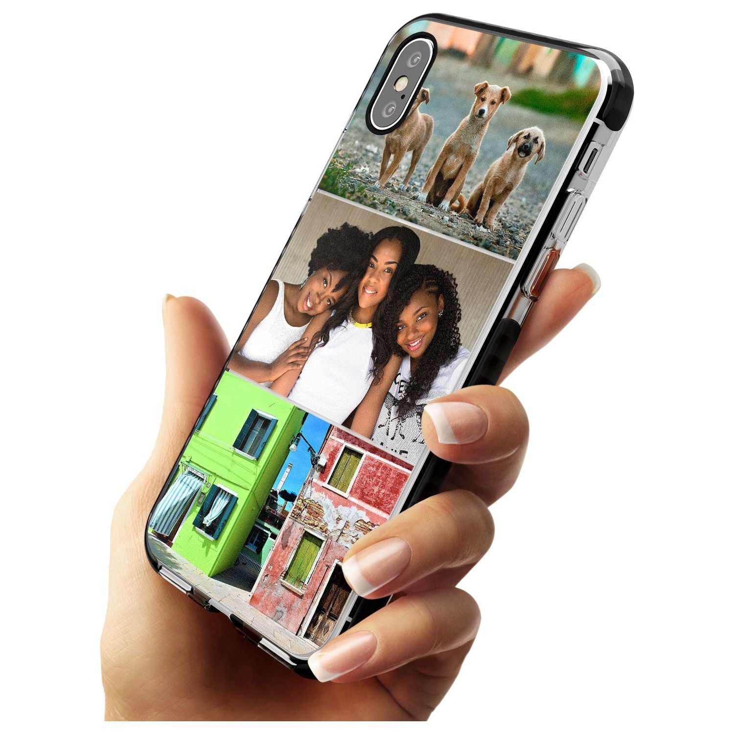 3 Photo Grid Pink Fade Impact Phone Case for iPhone X XS Max XR